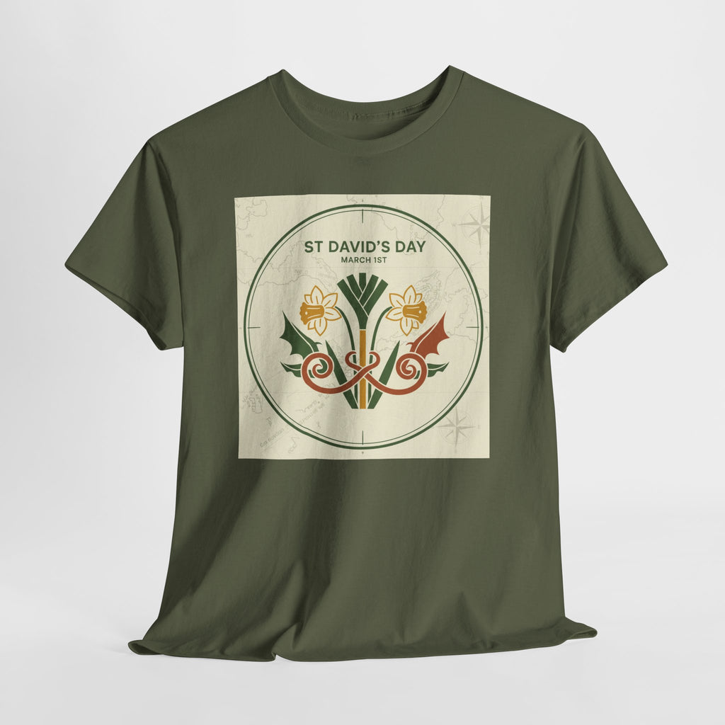 St. David's Day Floral Tee — Welsh Daffodil & Leek Celebration Shirt