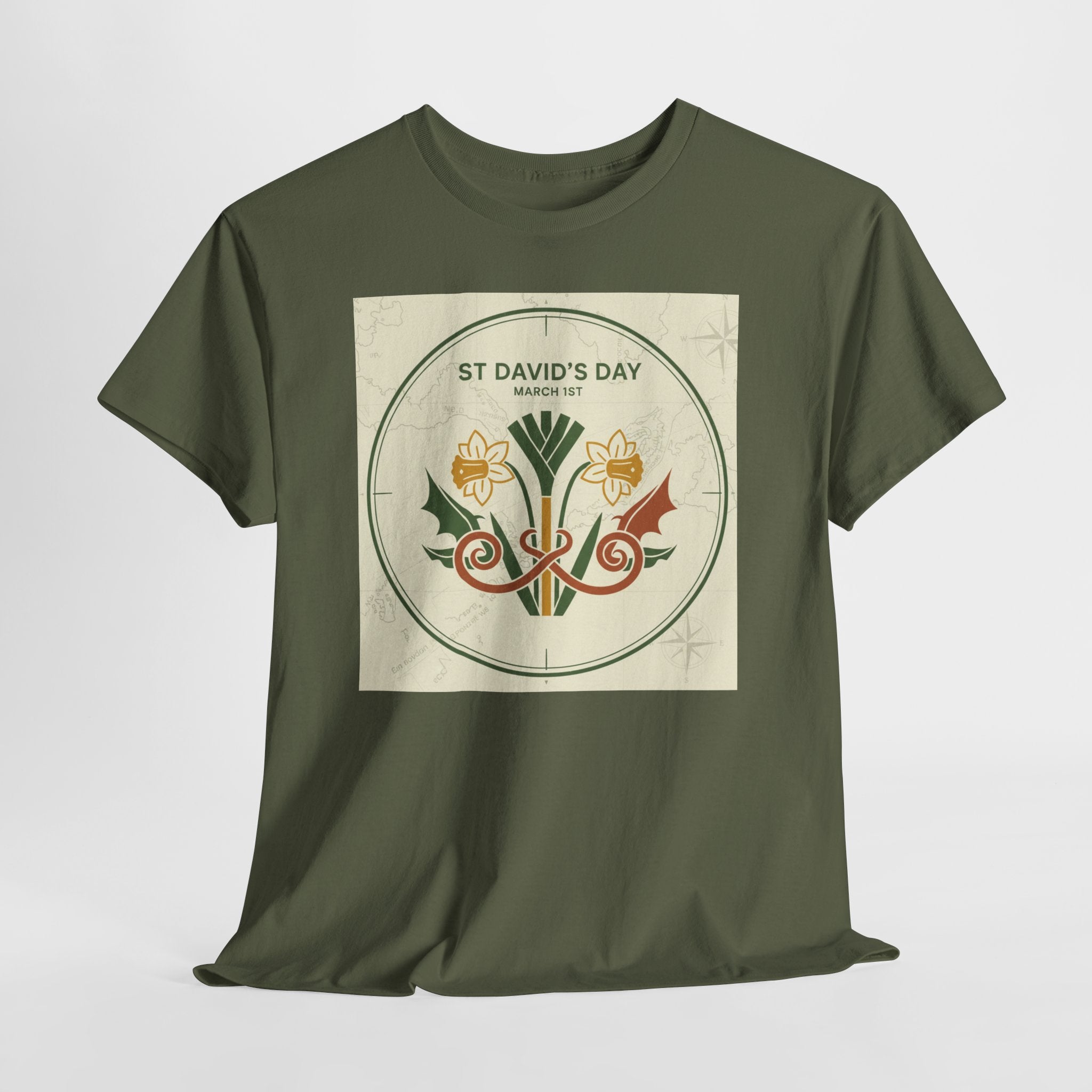St. David's Day Floral Tee — Welsh Daffodil & Leek Celebration Shirt