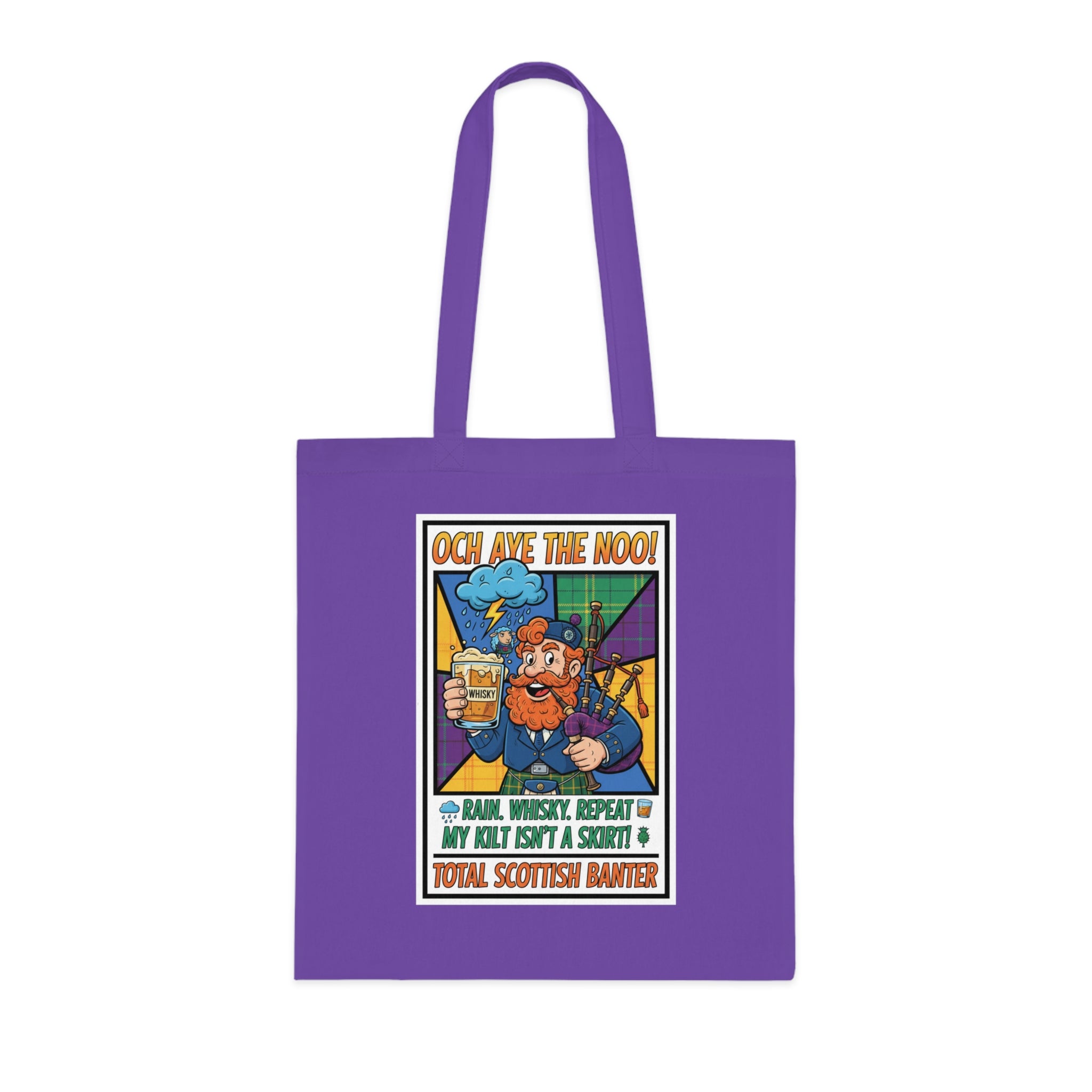 Tote Bag — "Och Aye The Noon!" Scottish Barber Cartoon Tote