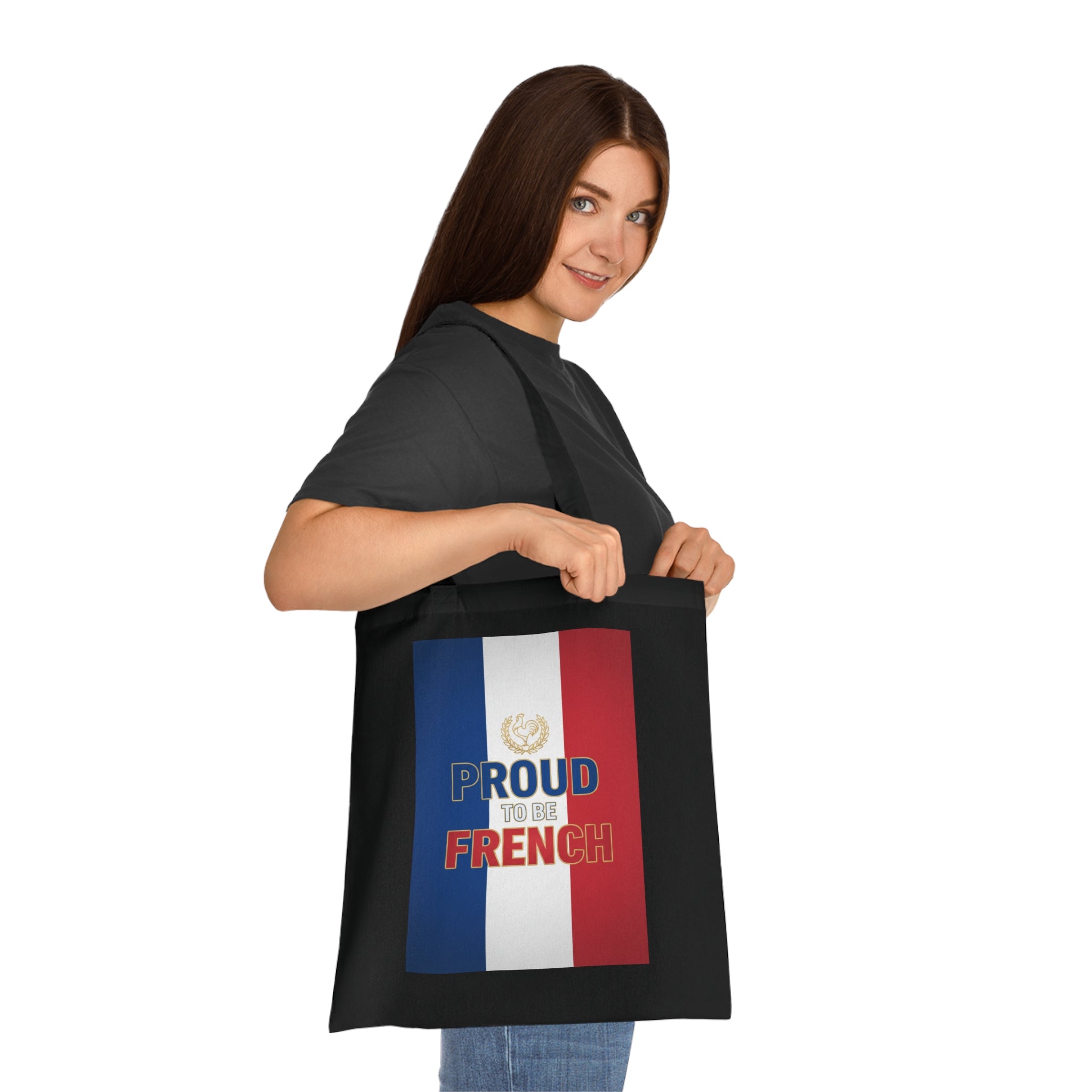 Proud to Be French Cotton Tote — Tricolor Flag Grocery & Market Bag
