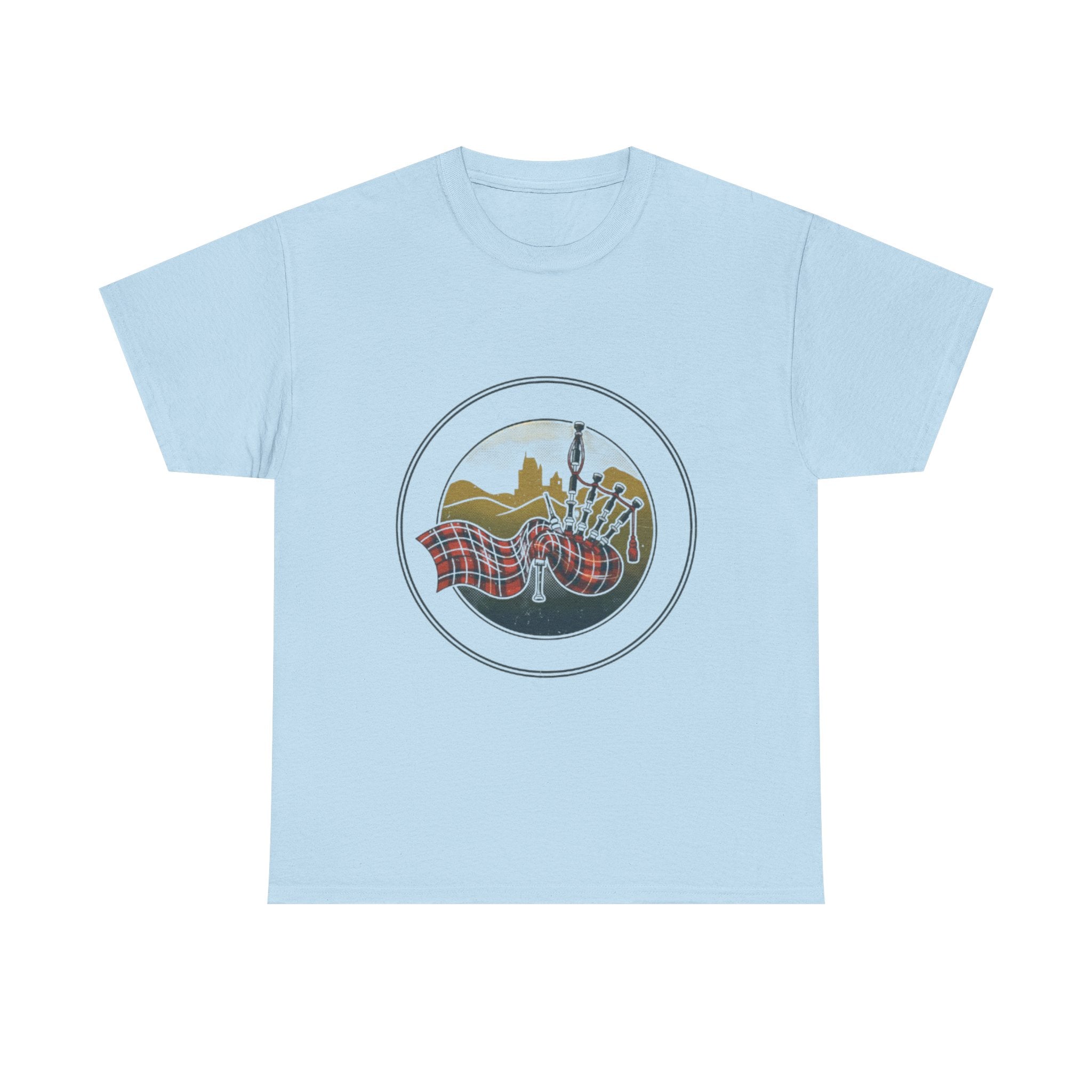 Retro Scottish Tartan & Highland Pipe Band Tee