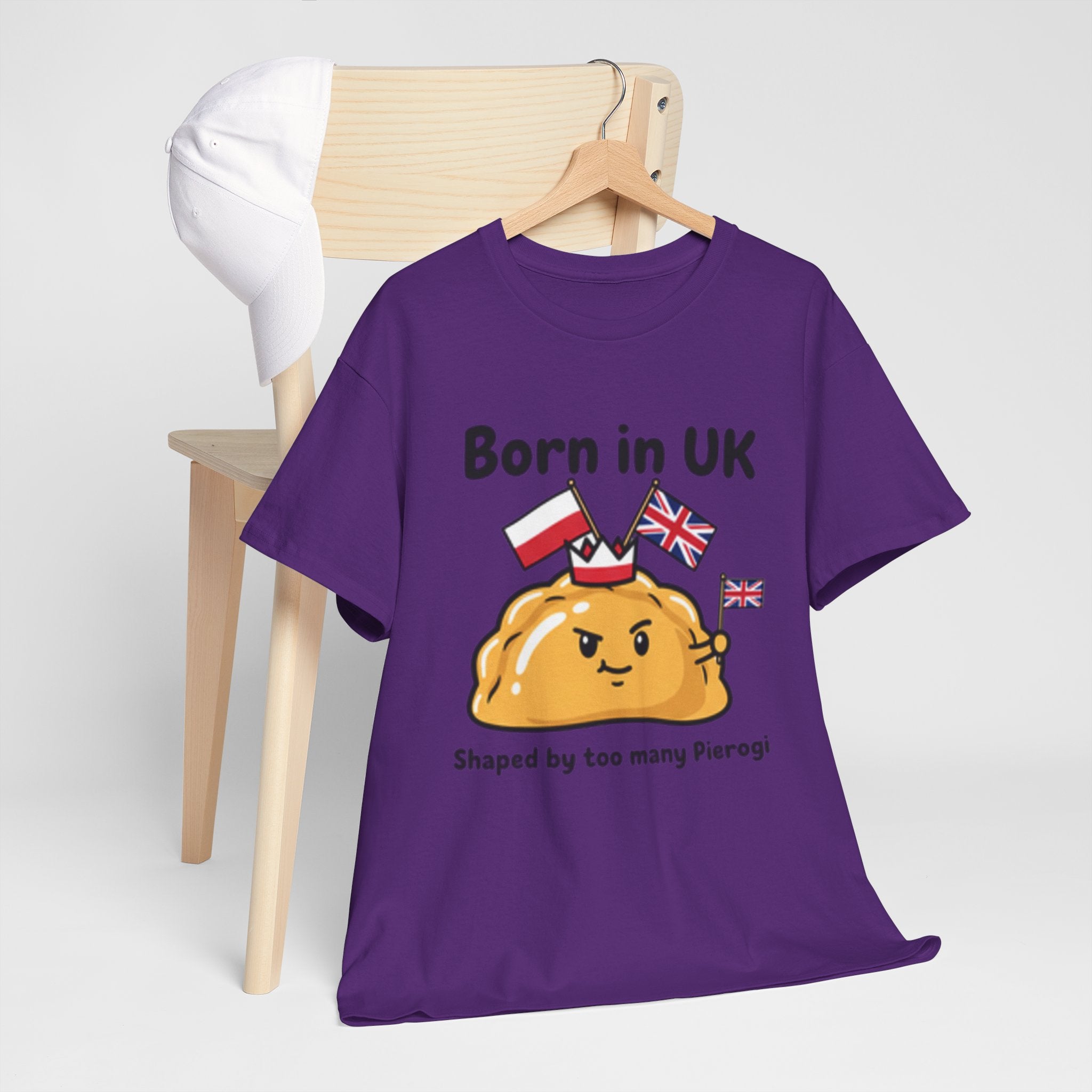 Born in UK Pierogi T‑Shirt — Funny Polish‑British Pride Tee