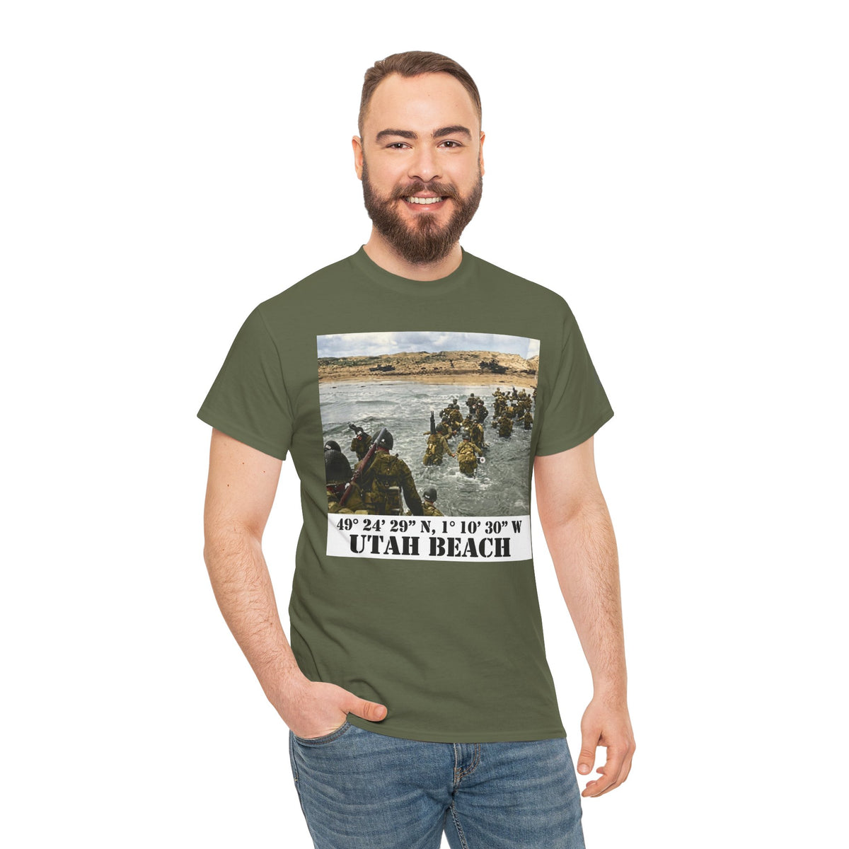 Utah Beach D-Day T-Shirt — Normandy 1944 Coordinates Tee — product image 9