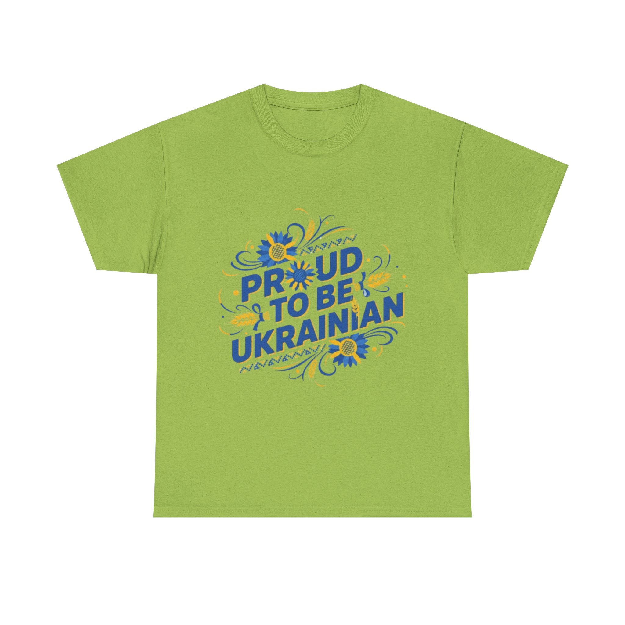 Proud to Be Ukrainian T-Shirt — Blue & Yellow Floral Pride Tee