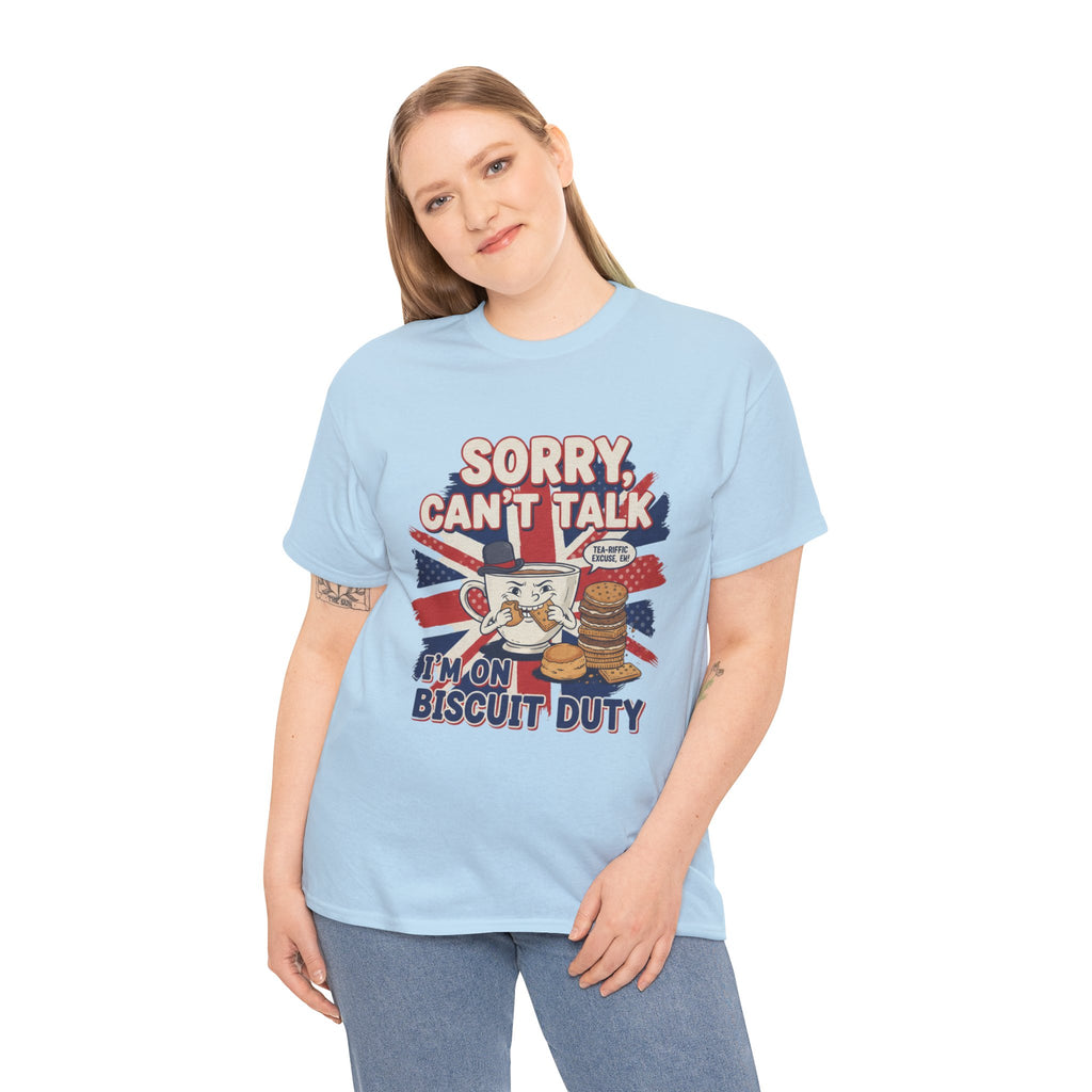 Biscuit Duty T‑Shirt - "Sorry Can't Talk, I'm On Biscuit Duty" British Tea & Biscuit Graphic Tee