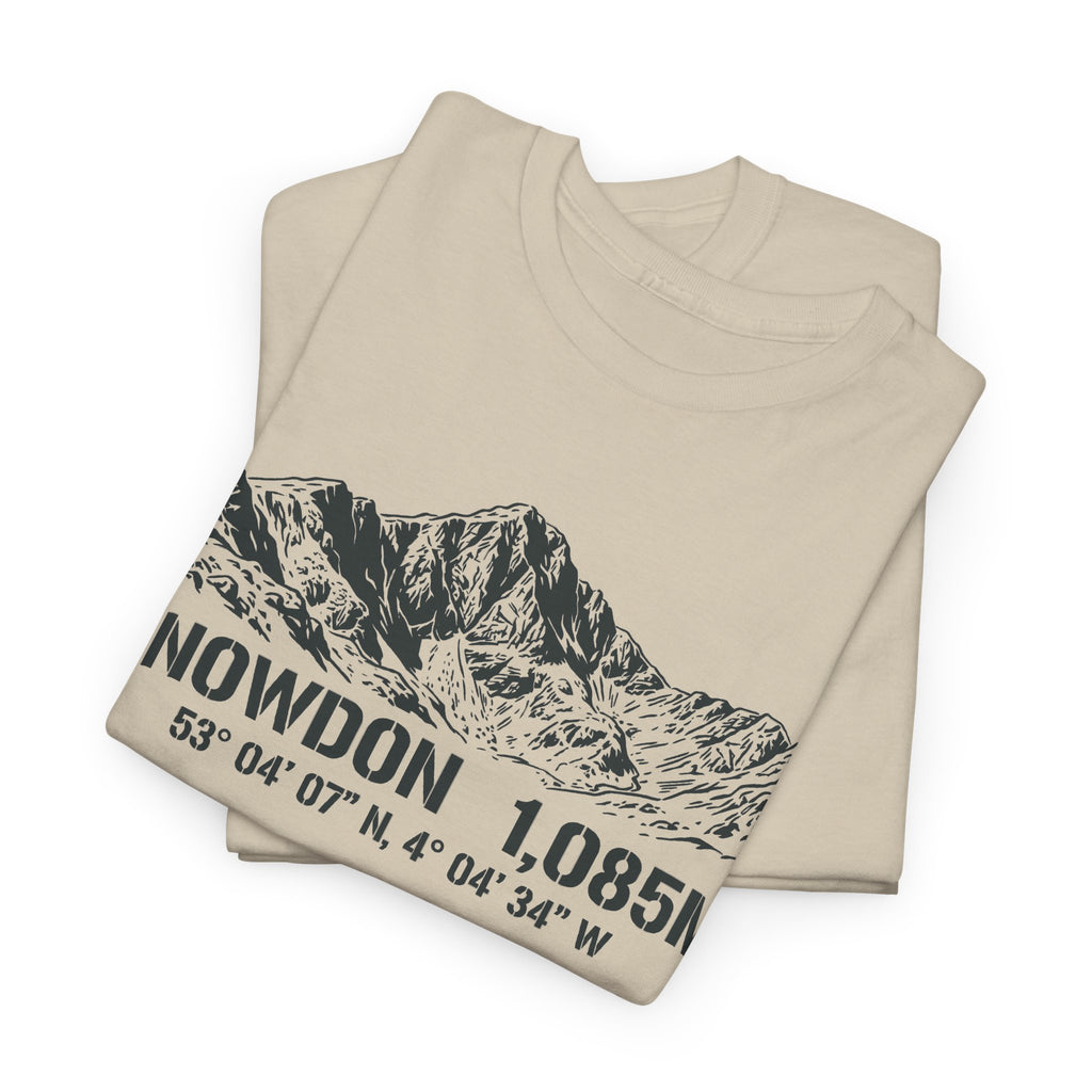 Snowdon 1,085M Mountain Tee with Coordinates