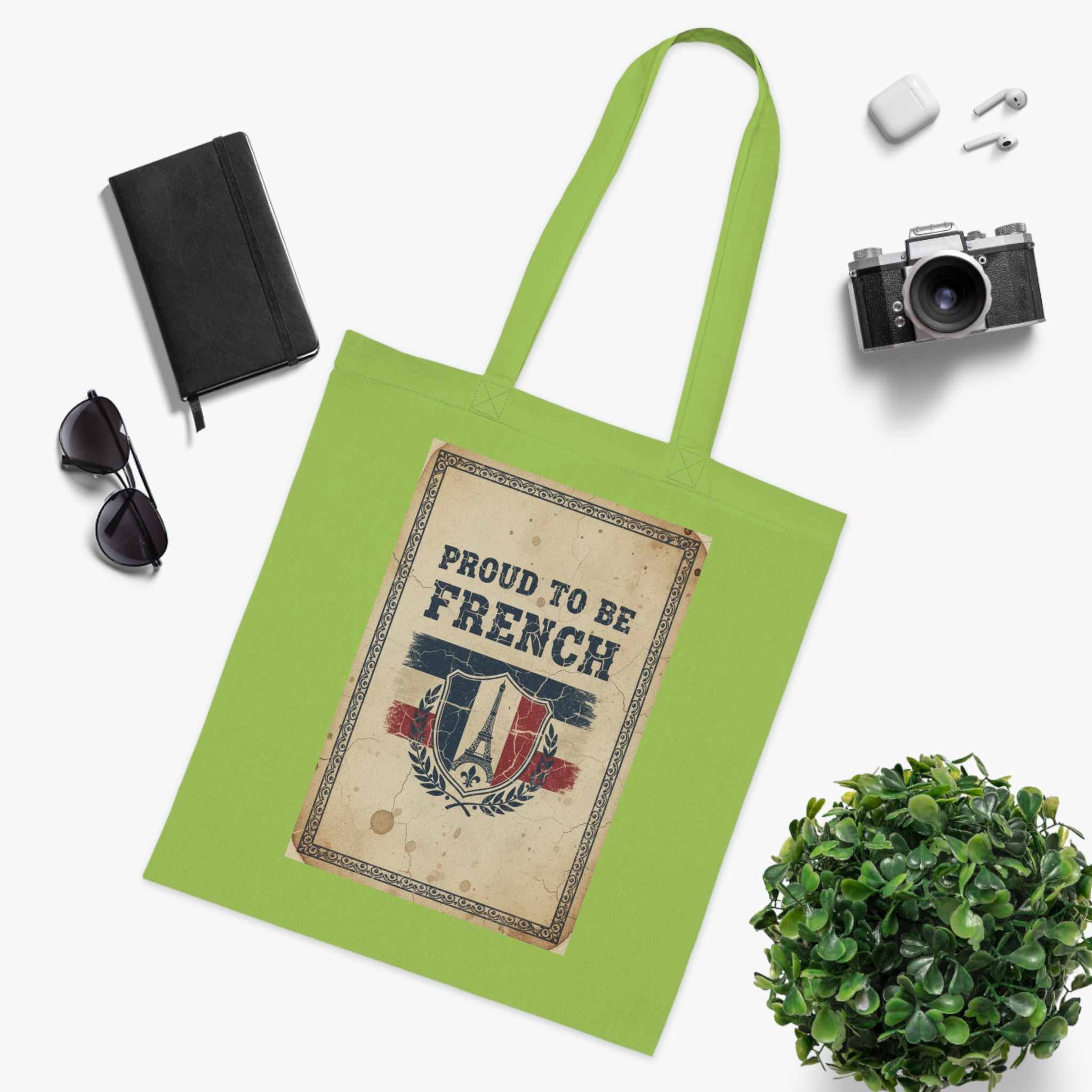 Proud to Be French Vintage Shield Cotton Tote