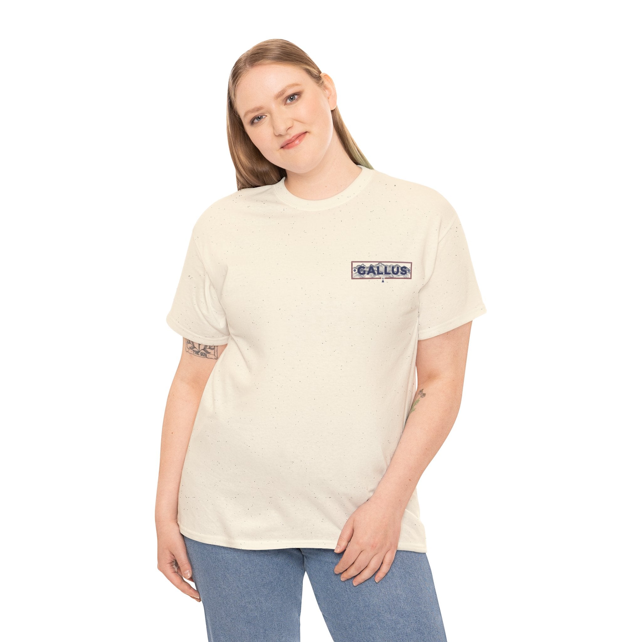 Gallus Logo Tee — Minimal Chest Patch White T-Shirt
