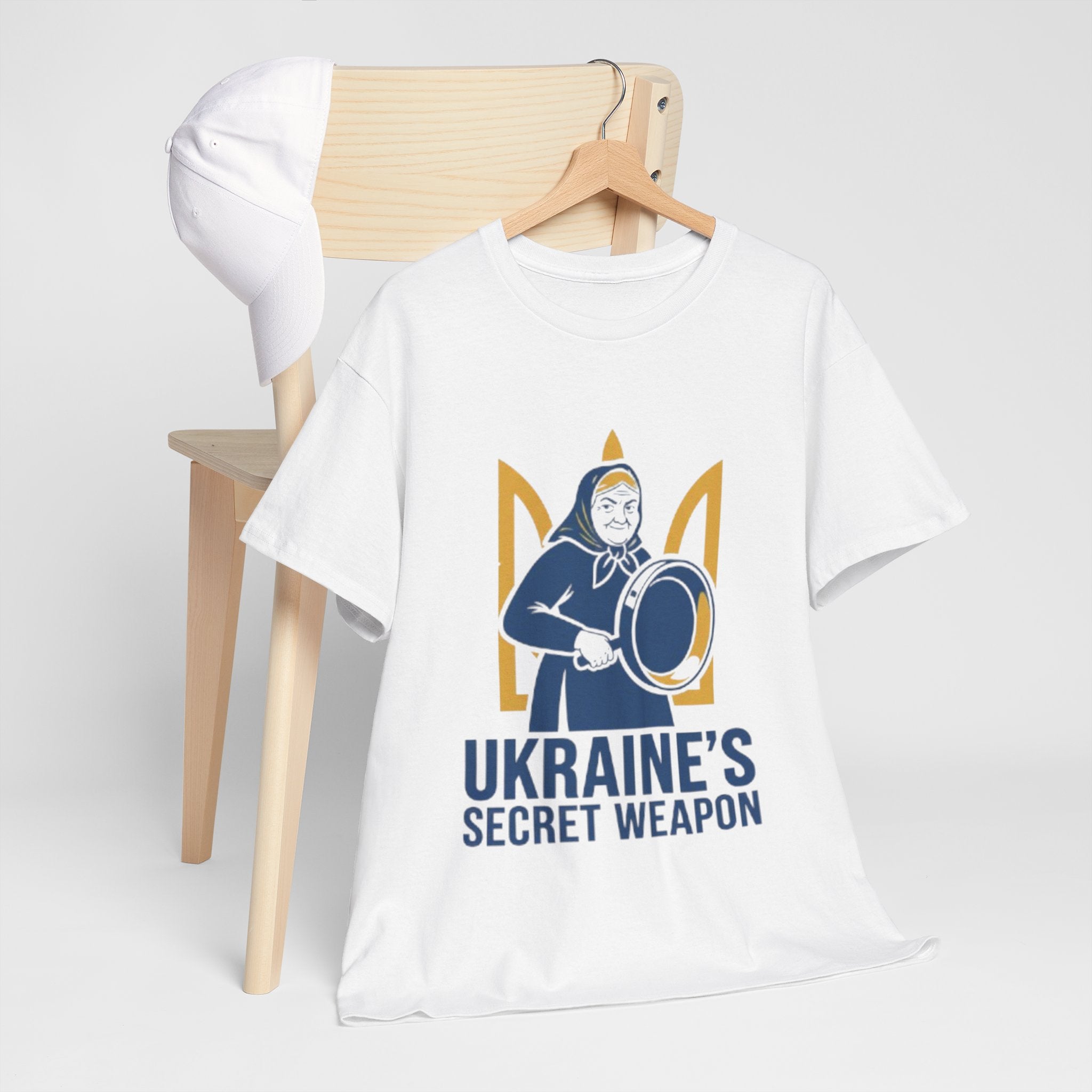 T-Shirt — "Ukraine's Secret Weapon" Grandma with Pot Design