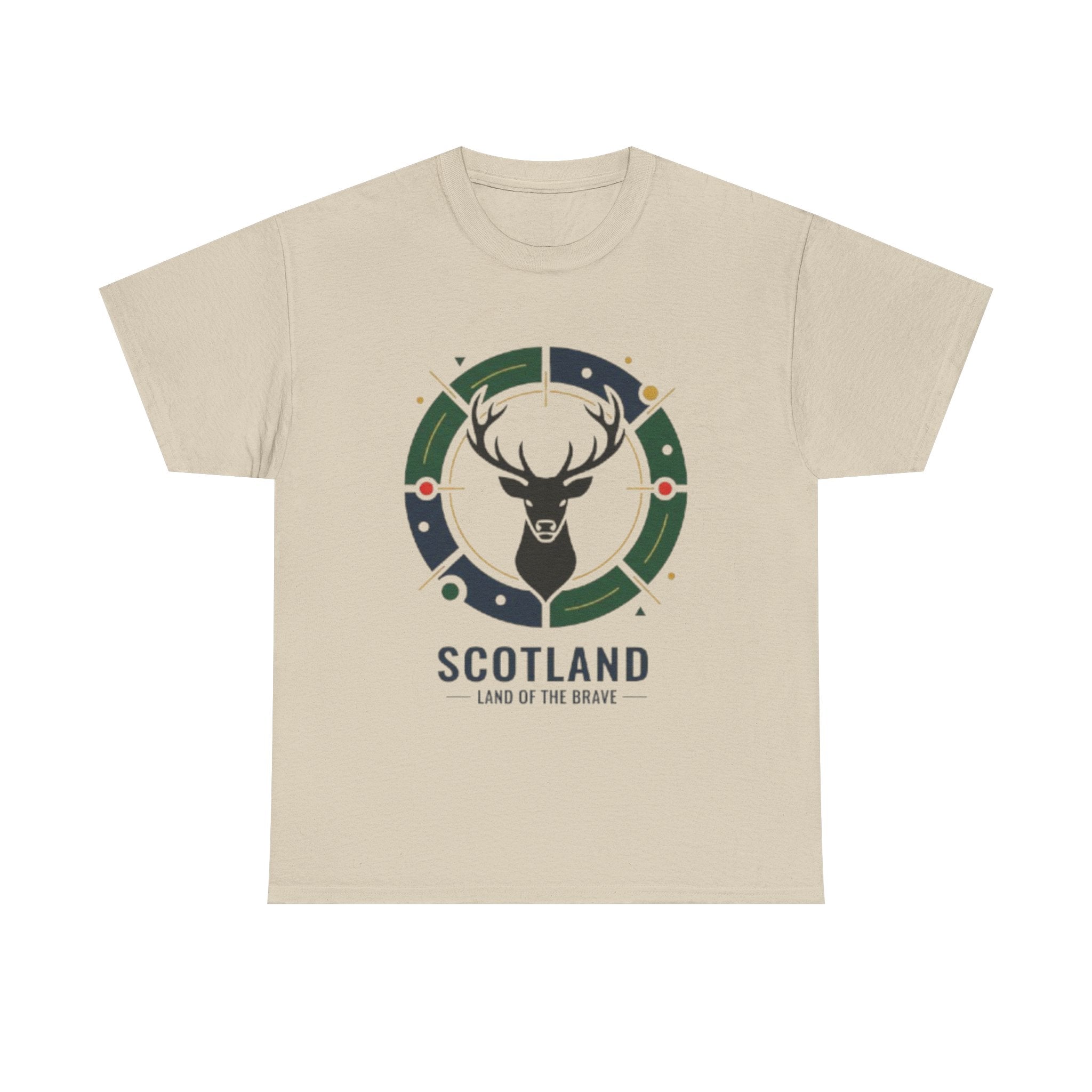 Scotland Stag Crest T‑Shirt — "Scotland: Land of the Brave" Graphic Tee