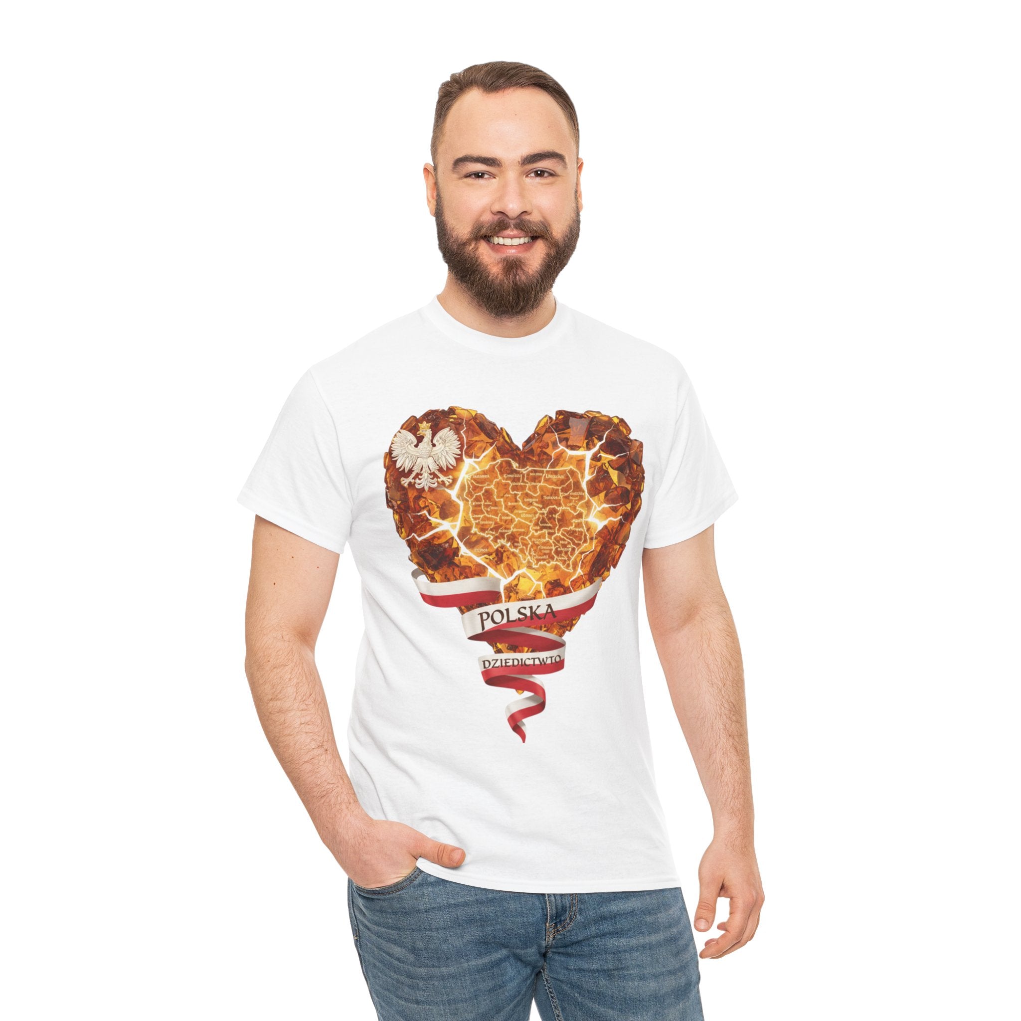 Polish Pride Heart Flame Tee | Polska Heritage T-Shirt