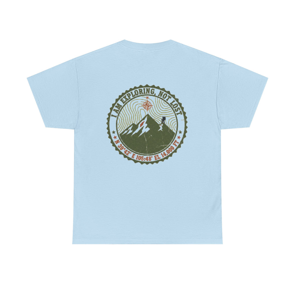Adventure Mountain Tee – "I Am Exploring, Not Lost" Graphic T-Shirt