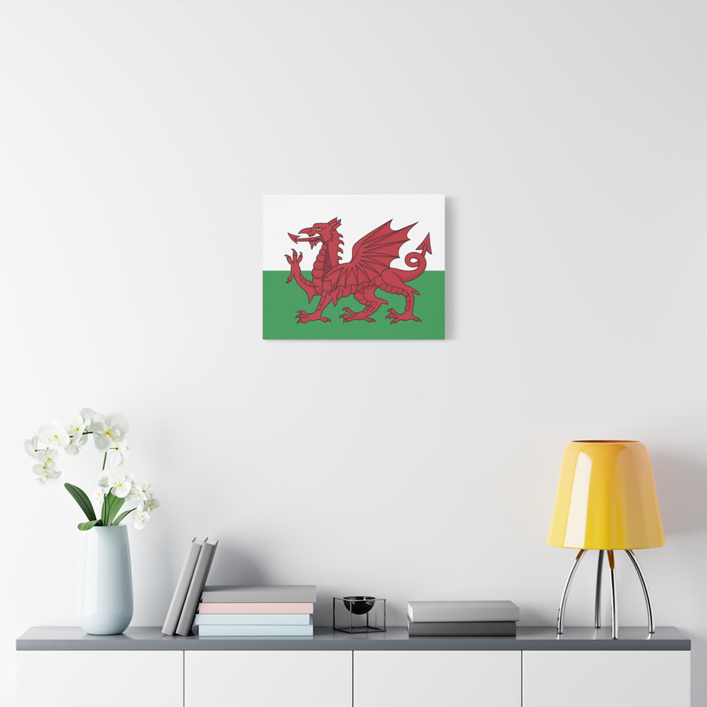 Welsh Flag Canvas Print — Red Dragon Matte Stretched Wall Art