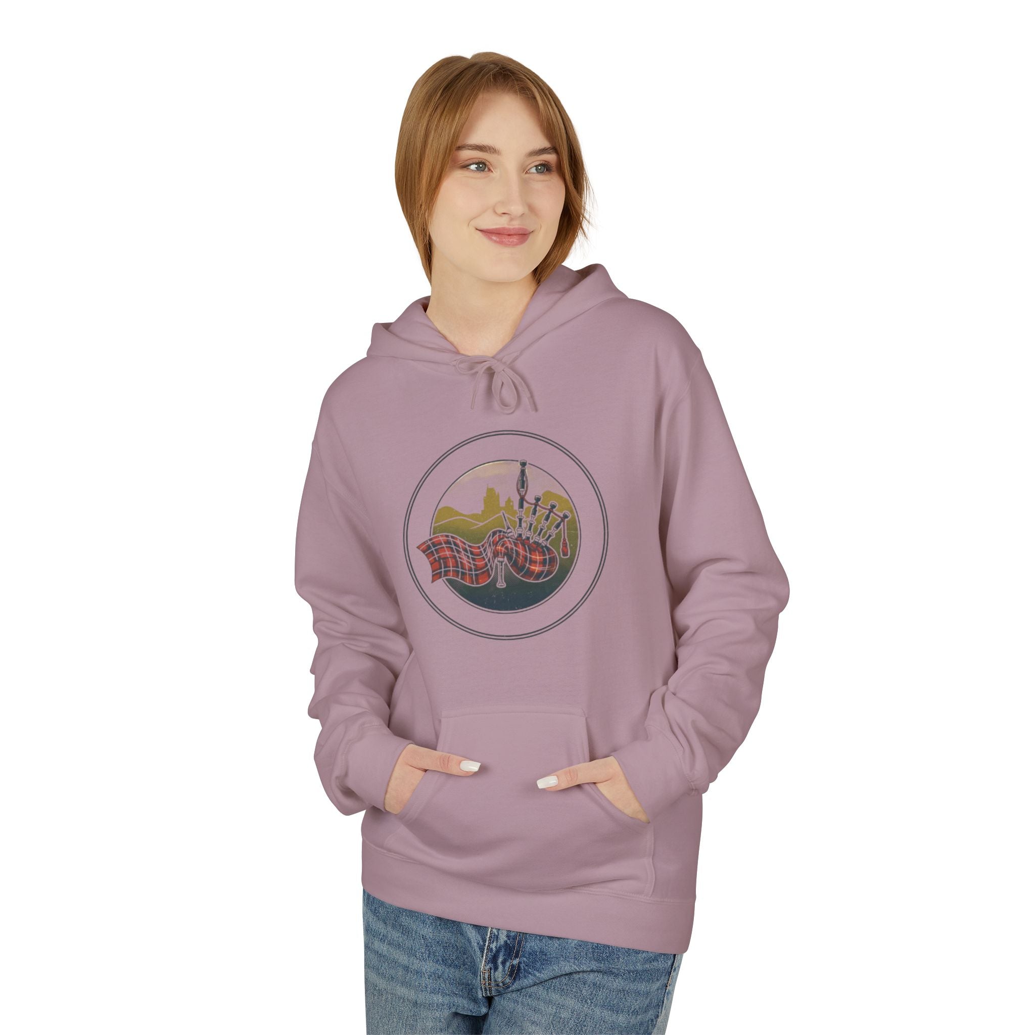 Vintage Mountain Waves Hoodie — Retro Scenic Nature Graphic