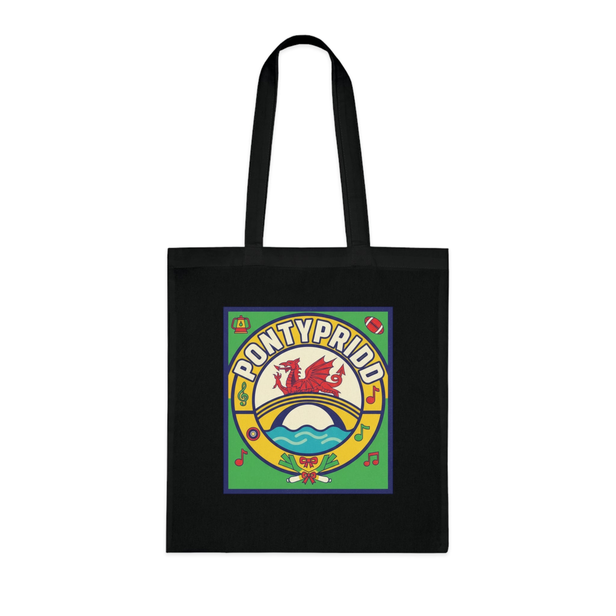 Pontypridd Retro Welsh Pride Cotton Tote Bag