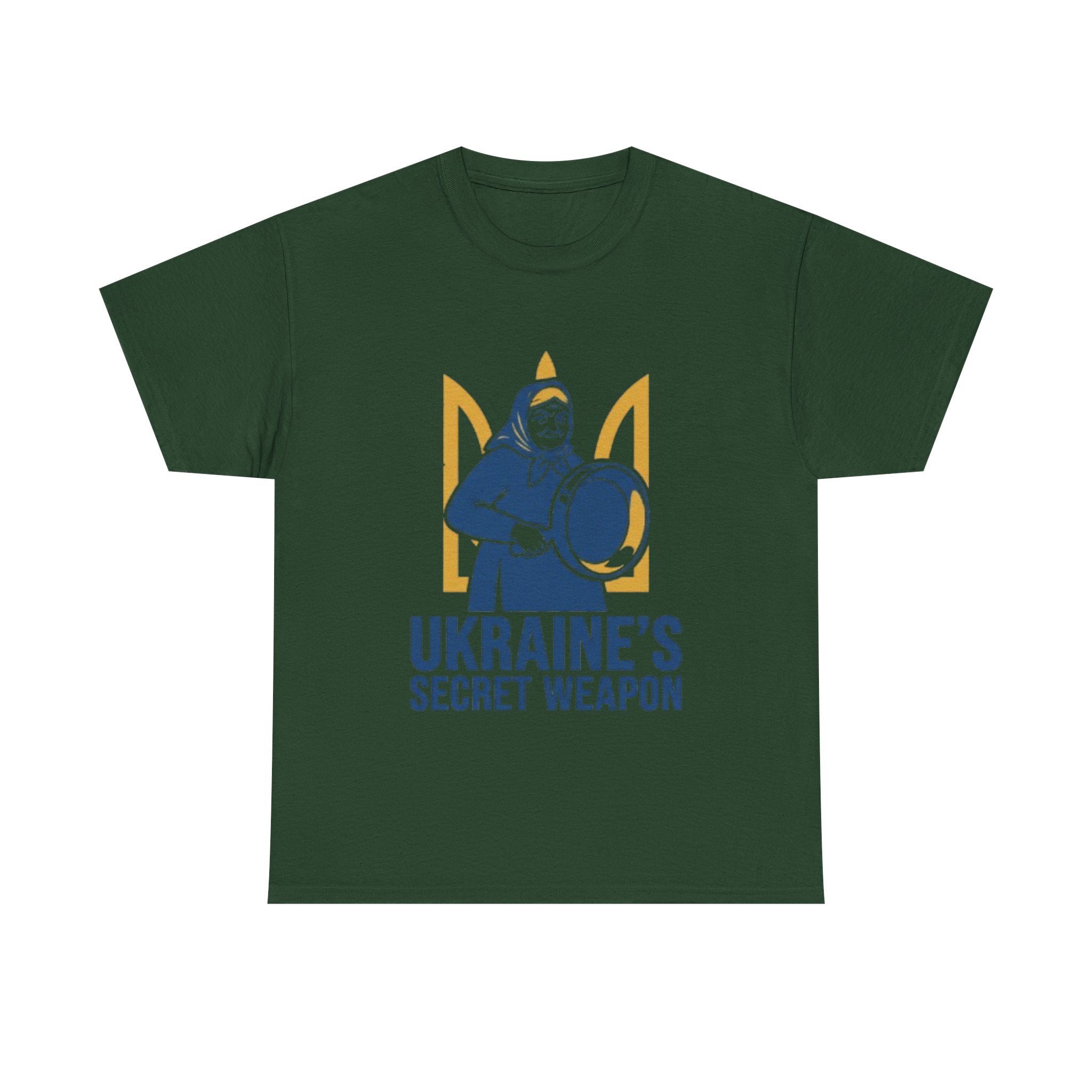 T-Shirt — "Ukraine's Secret Weapon" Grandma with Pot Design