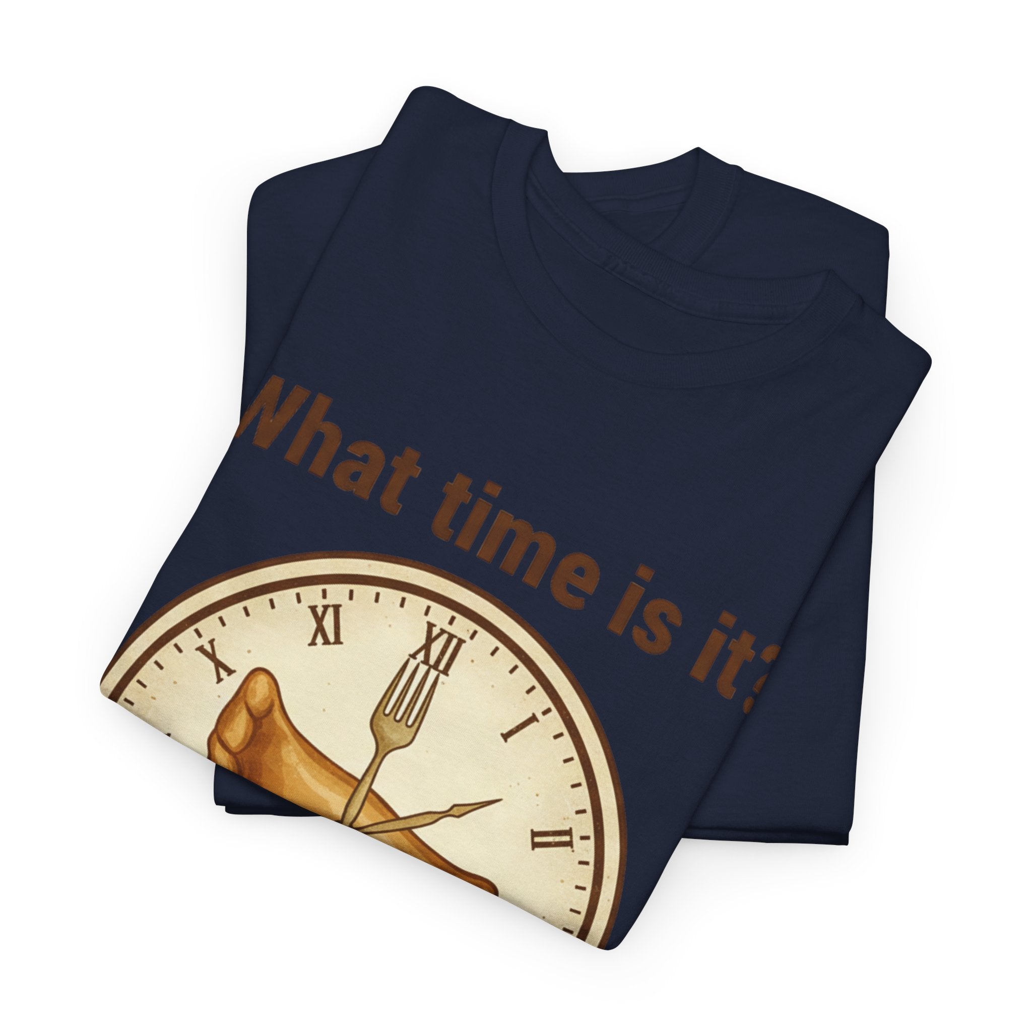 Pierogi Time T‑Shirt — "What time is it? Pierogi time!" Vintage Clock Food Tee