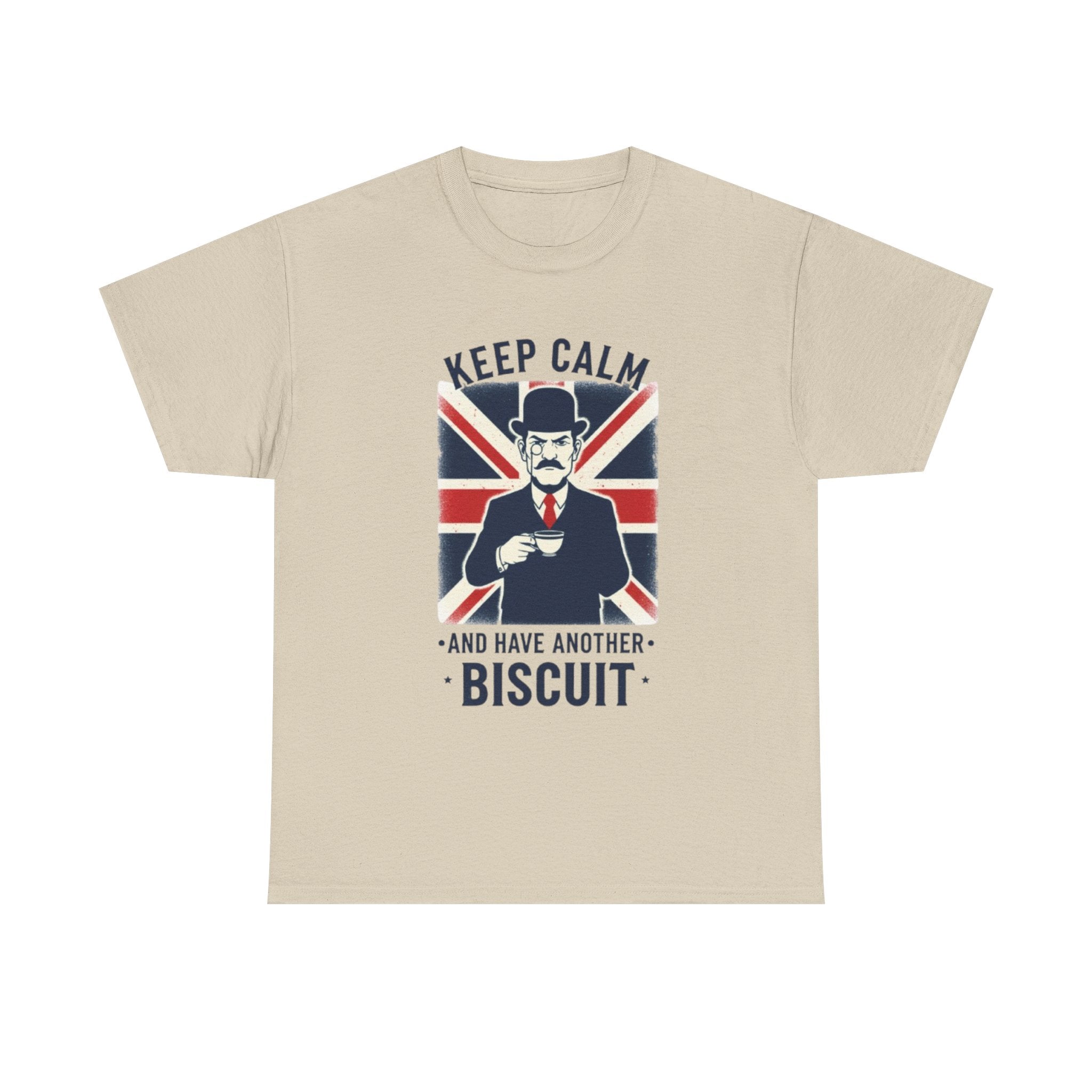 Keep Calm and Have Another Biscuit T‑Shirt - British Union Jack Tea Humor