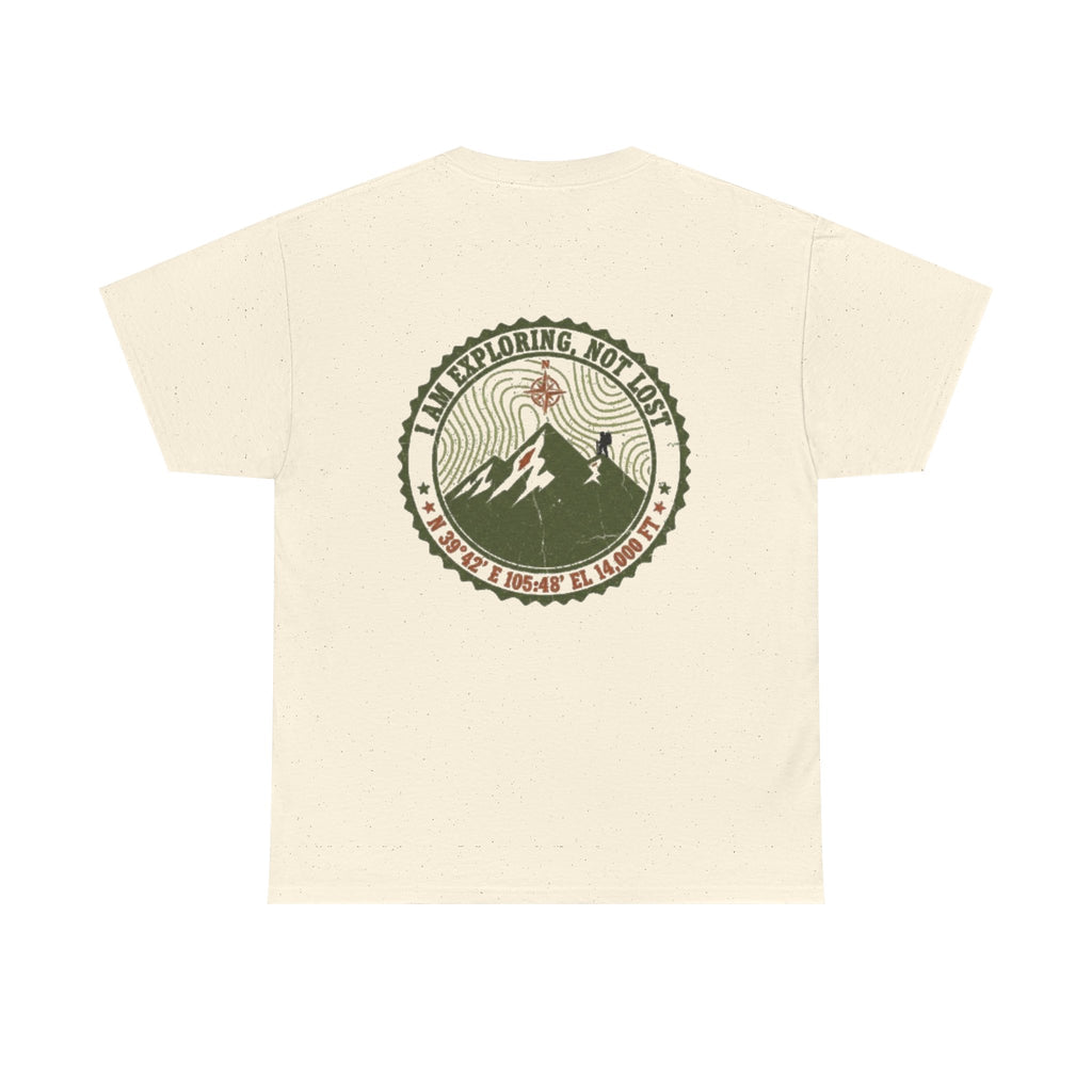 Adventure Logo Tee — "GALLUS" Mountain Badge Shirt (Exploring Not Lost)