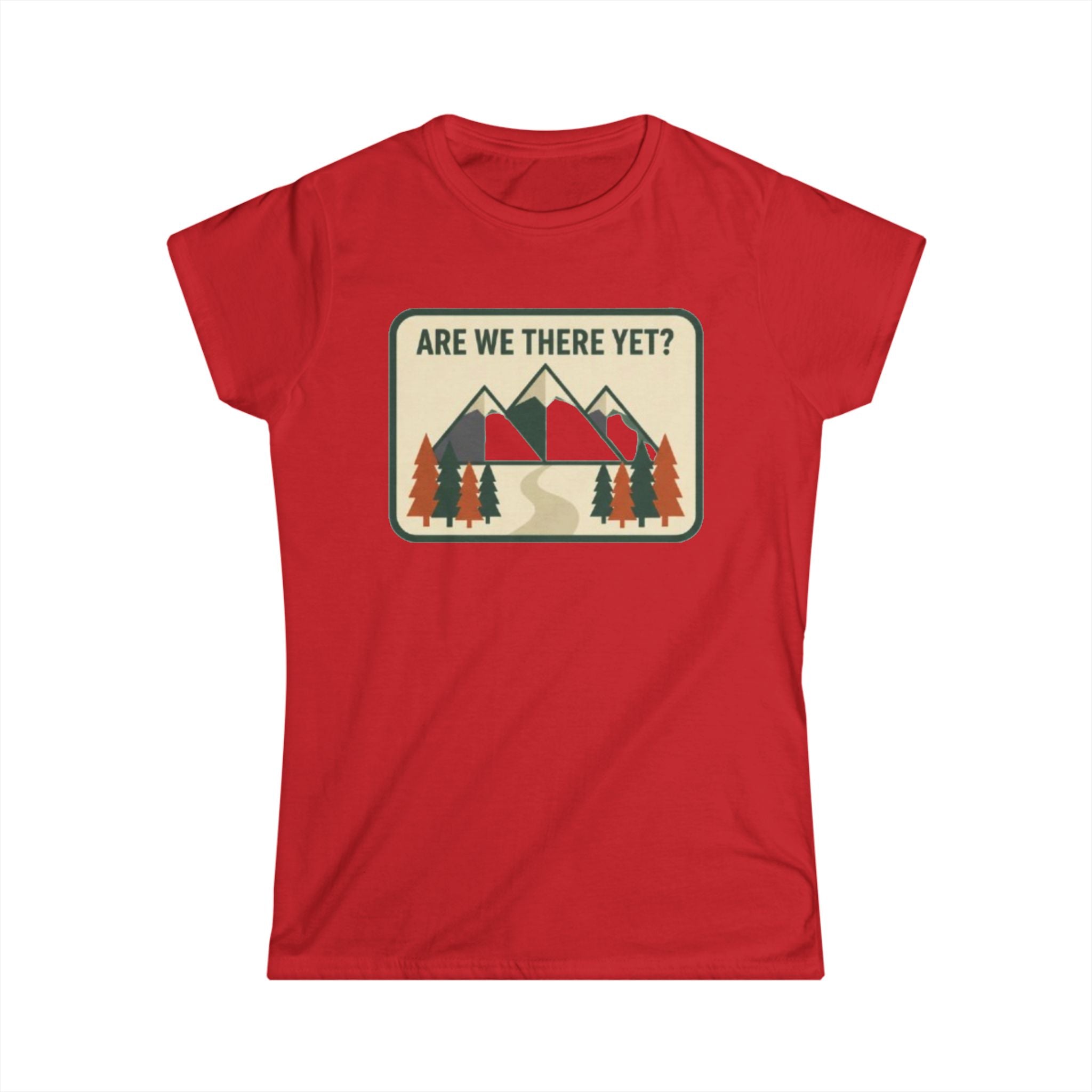 Are We There Yet? Women's Adventure T‑Shirt – Retro Mountain Camping Tee