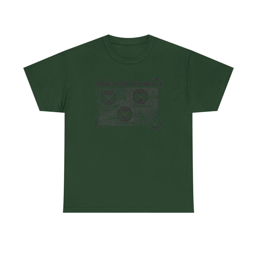 Retro Mountain Schematic Graphic T-Shirt — Technical Diagram Hiking Tee