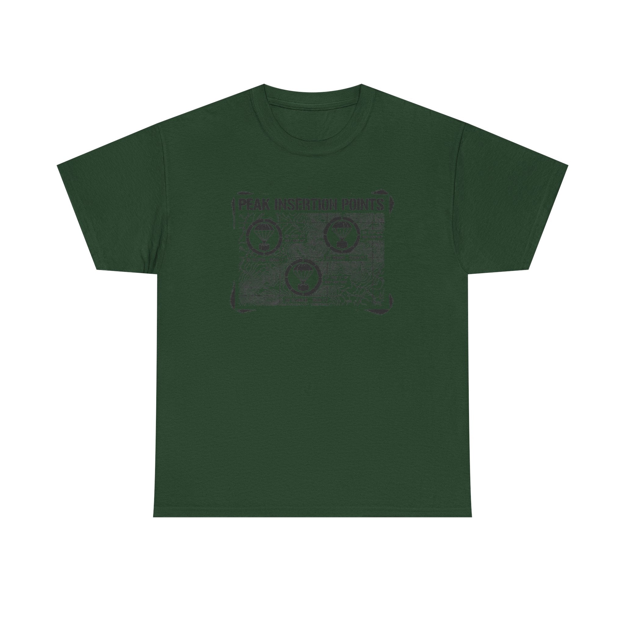 Retro Mountain Schematic Graphic T-Shirt — Technical Diagram Hiking Tee