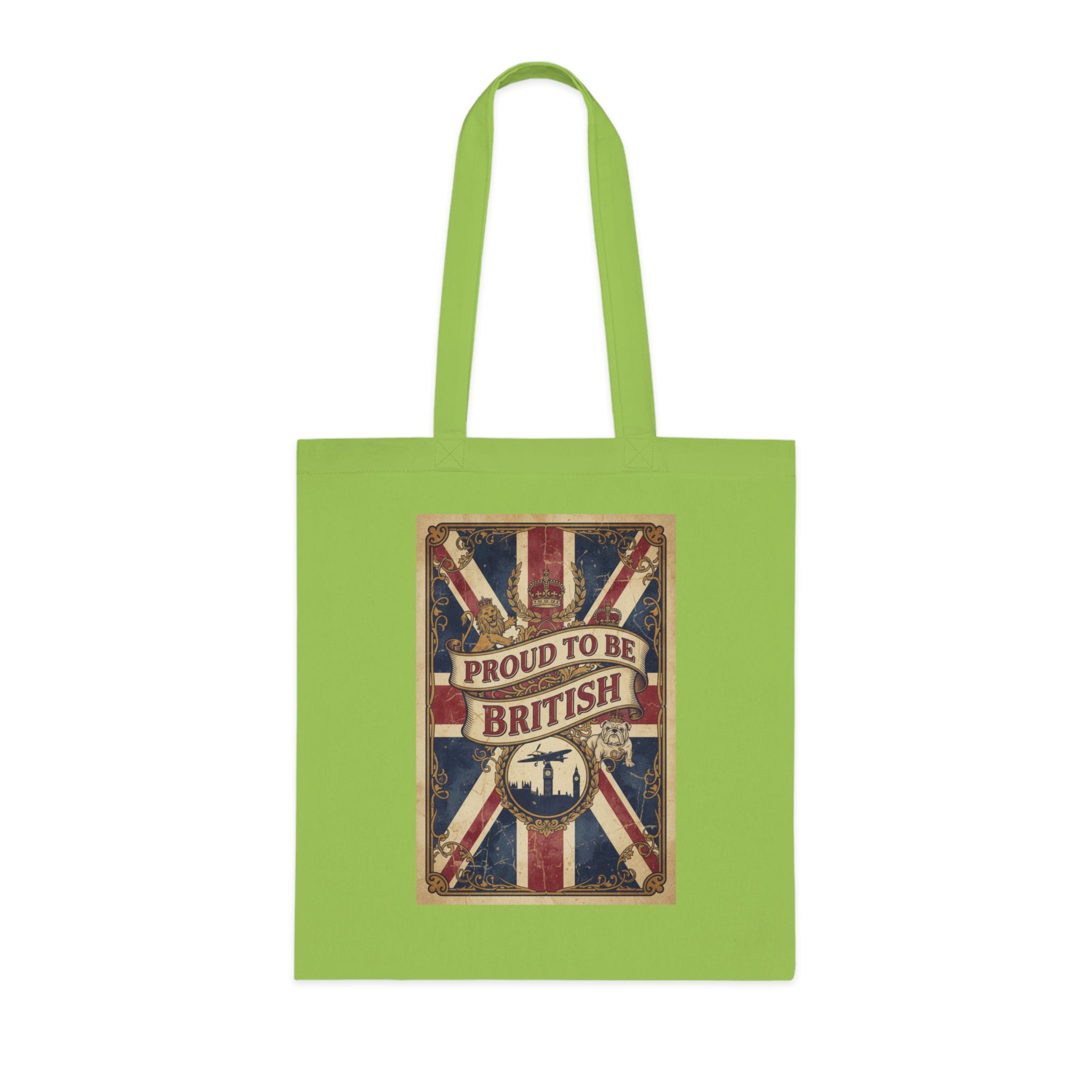 Proud to Be British Cotton Tote Bag — Union Jack Retro Flag Shopper