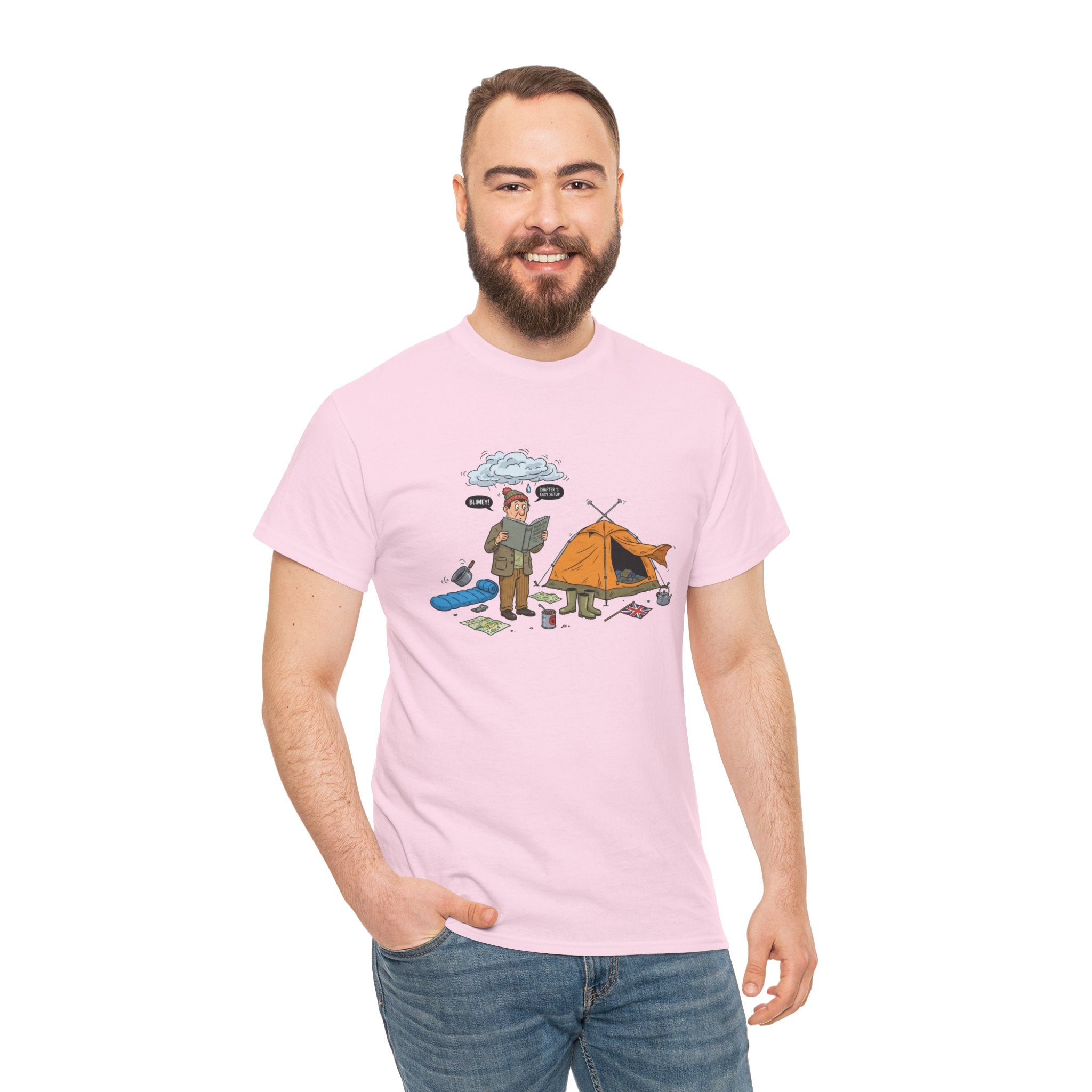 Retro Mountain Camping Graphic T-Shirt — Vintage Campfire Adventure Tee