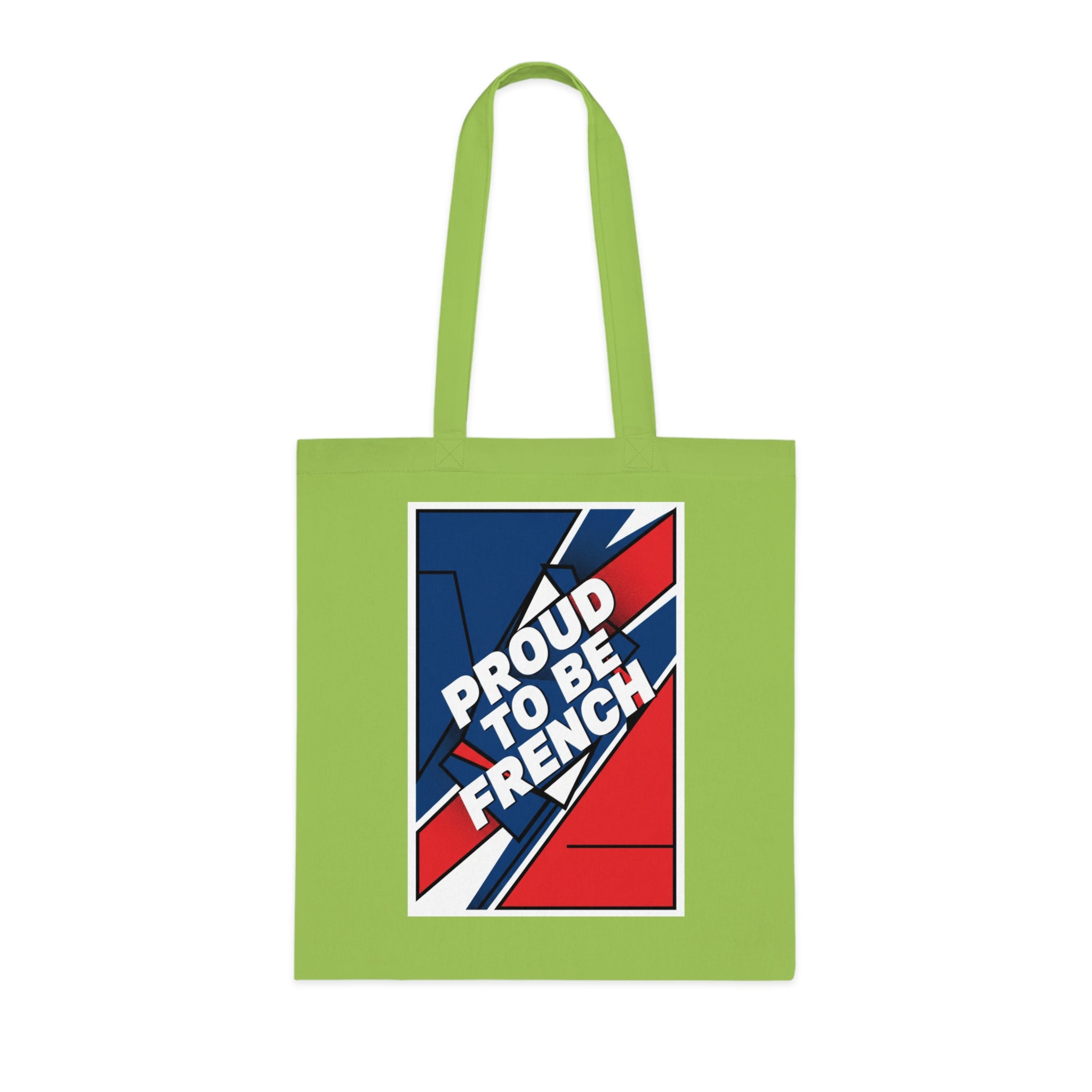 Proud to Be French Cotton Tote Bag — Blue & Red Patriotic Market Bag