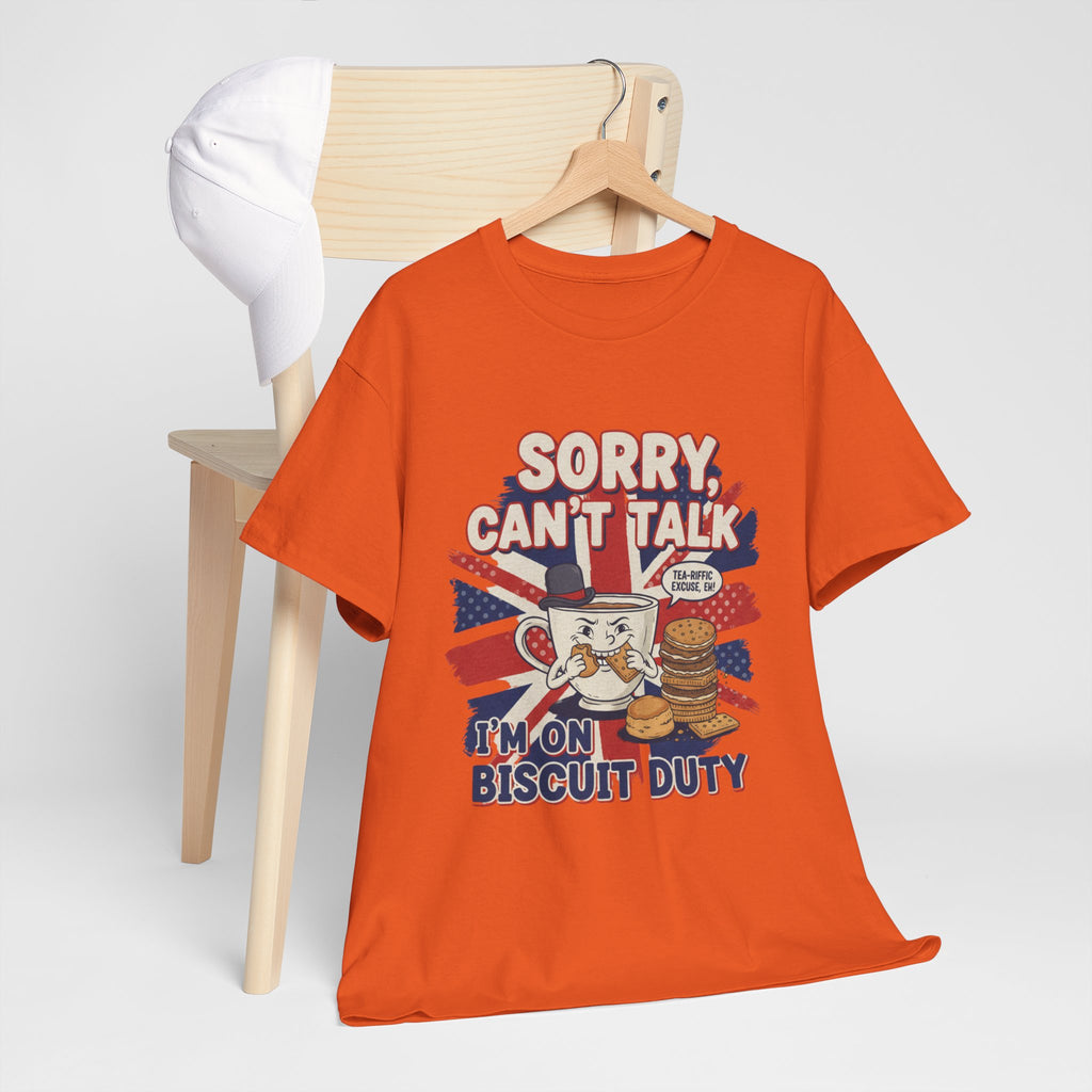 Biscuit Duty T‑Shirt - "Sorry Can't Talk, I'm On Biscuit Duty" British Tea & Biscuit Graphic Tee