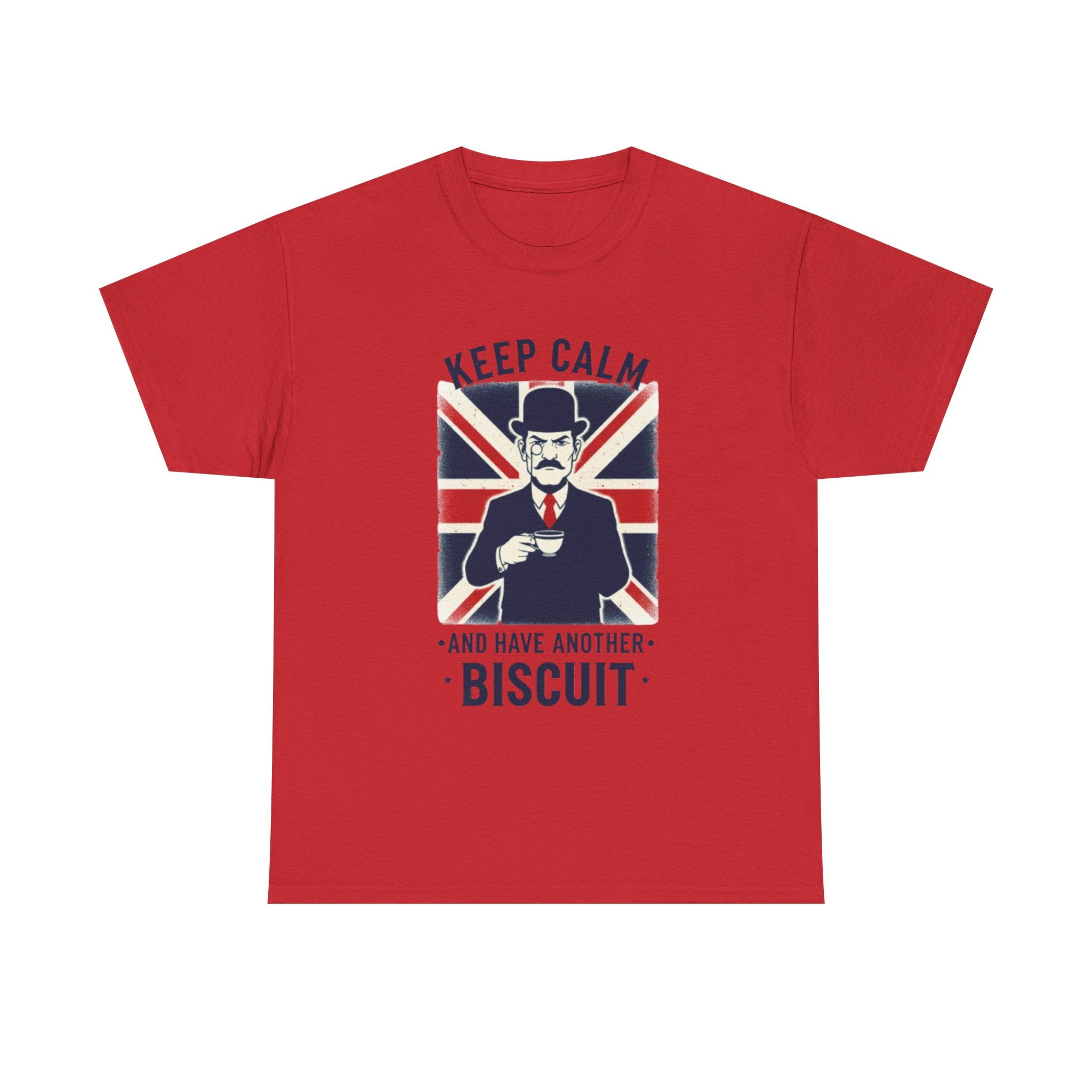 Keep Calm and Have Another Biscuit T‑Shirt - British Union Jack Tea Humor