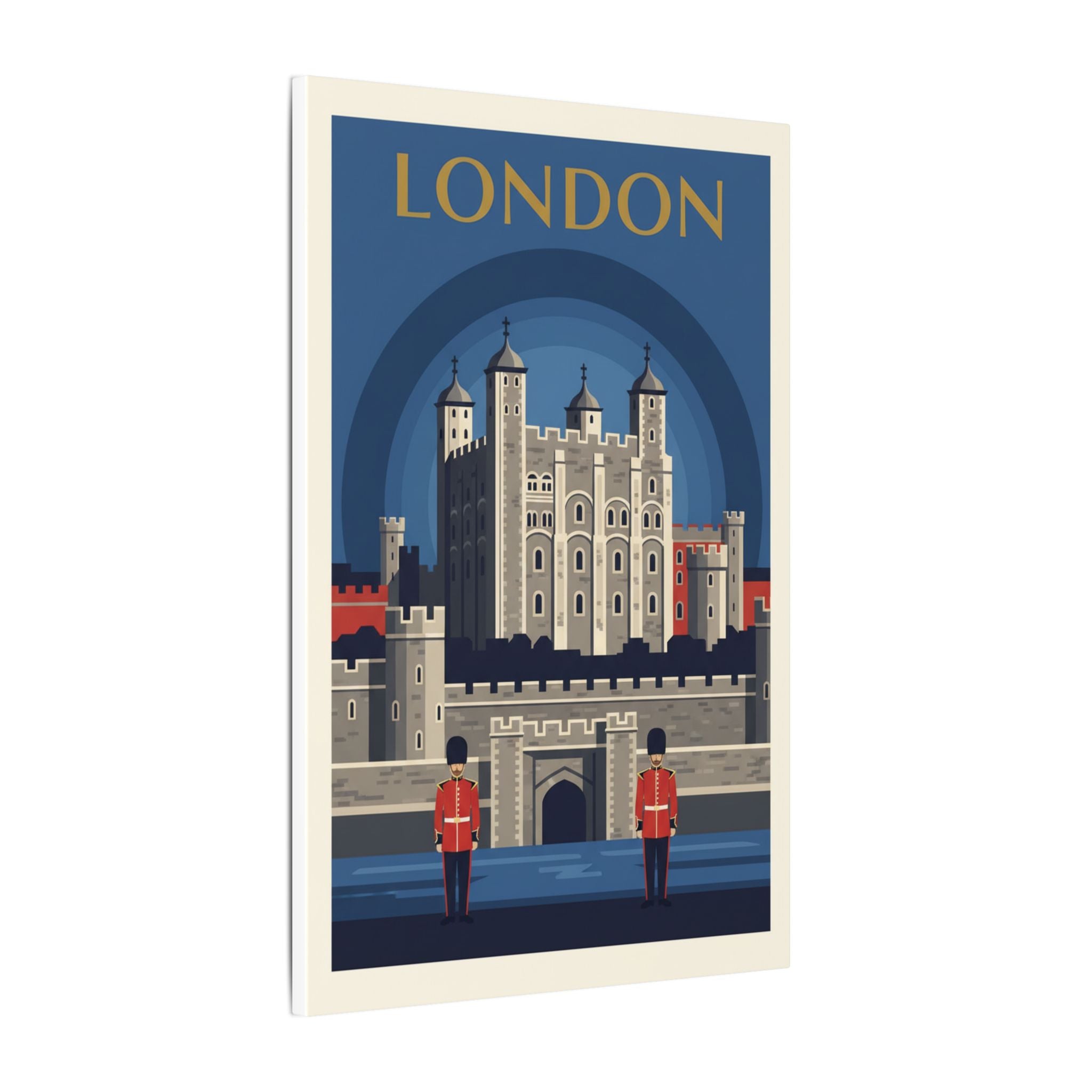 Tower of London Retro Travel Poster Canvas