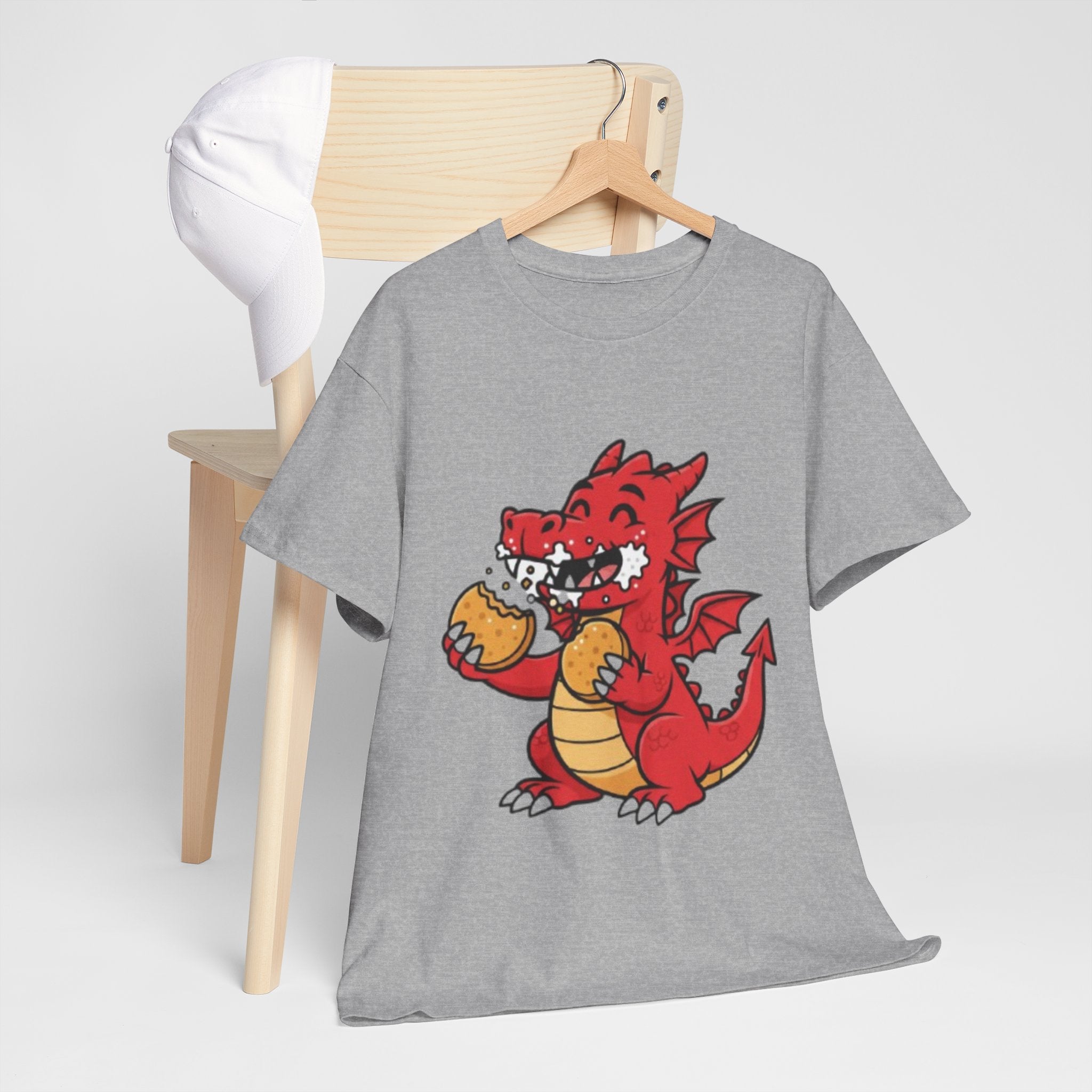 Red Dragon Eating Tacos T-Shirt — Cute Cartoon Taco Lover Tee