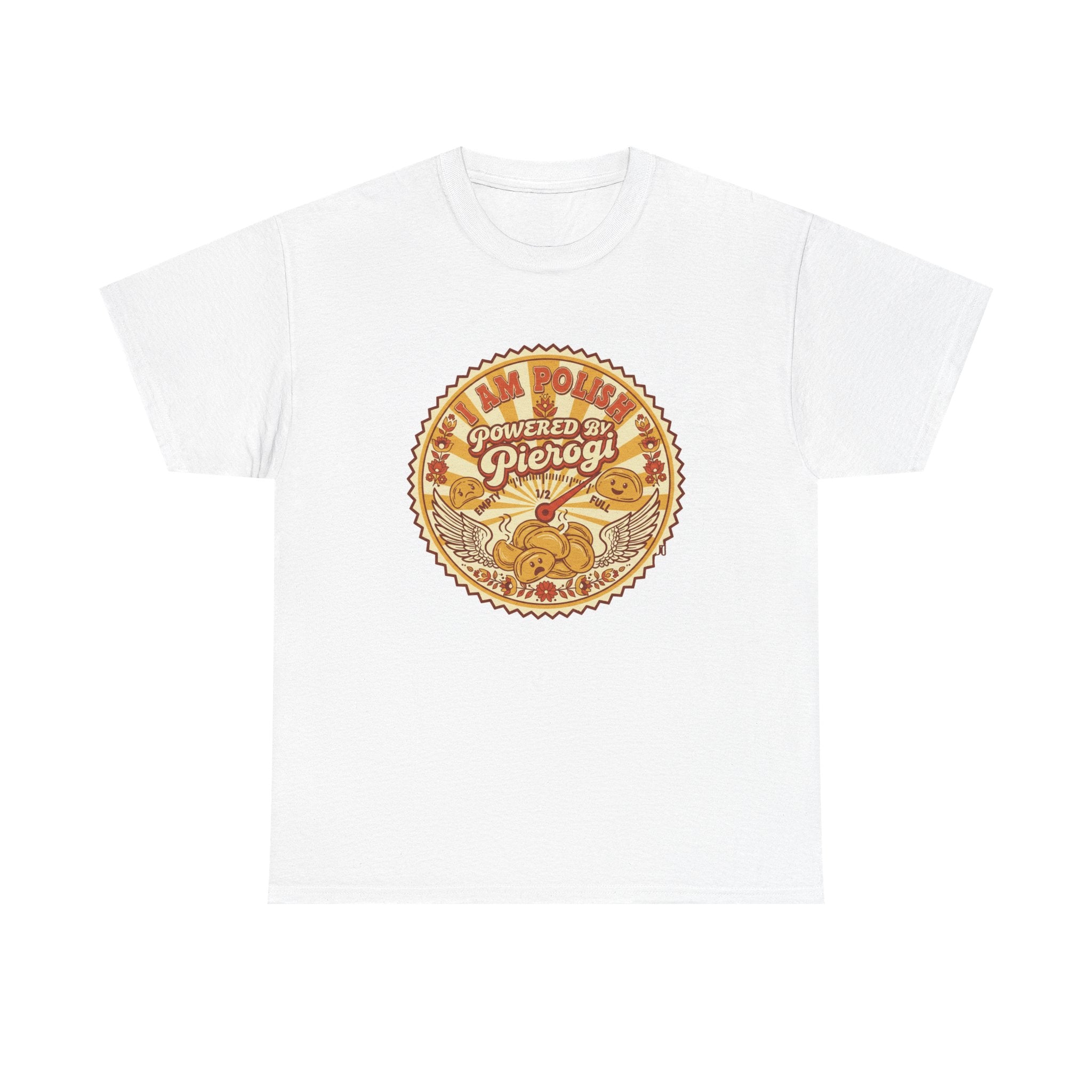 Pierogi Powered Tee — "All Power to Pierogi" Retro Food Lover T-Shirt