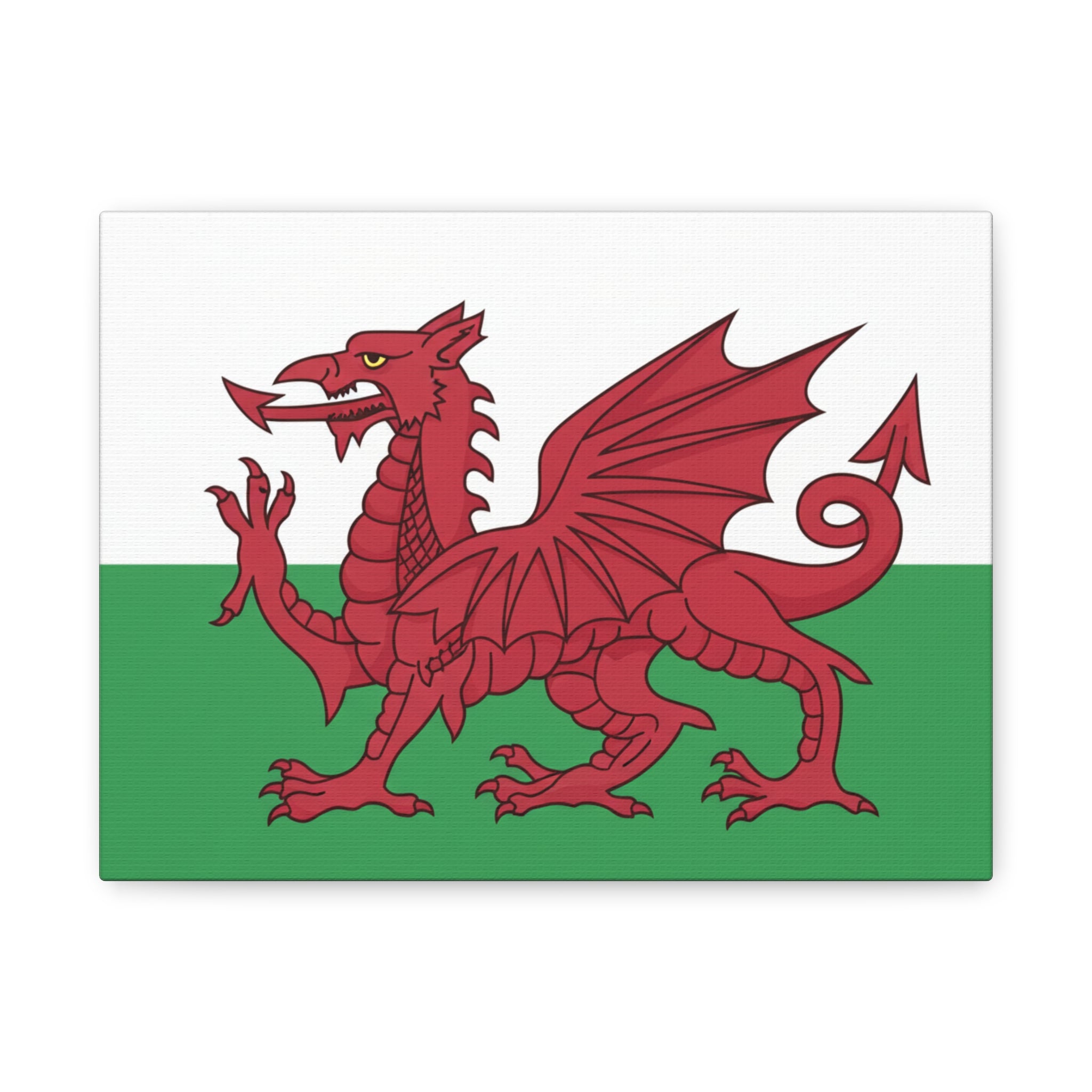 Welsh Flag Canvas Print — Red Dragon Matte Stretched Wall Art