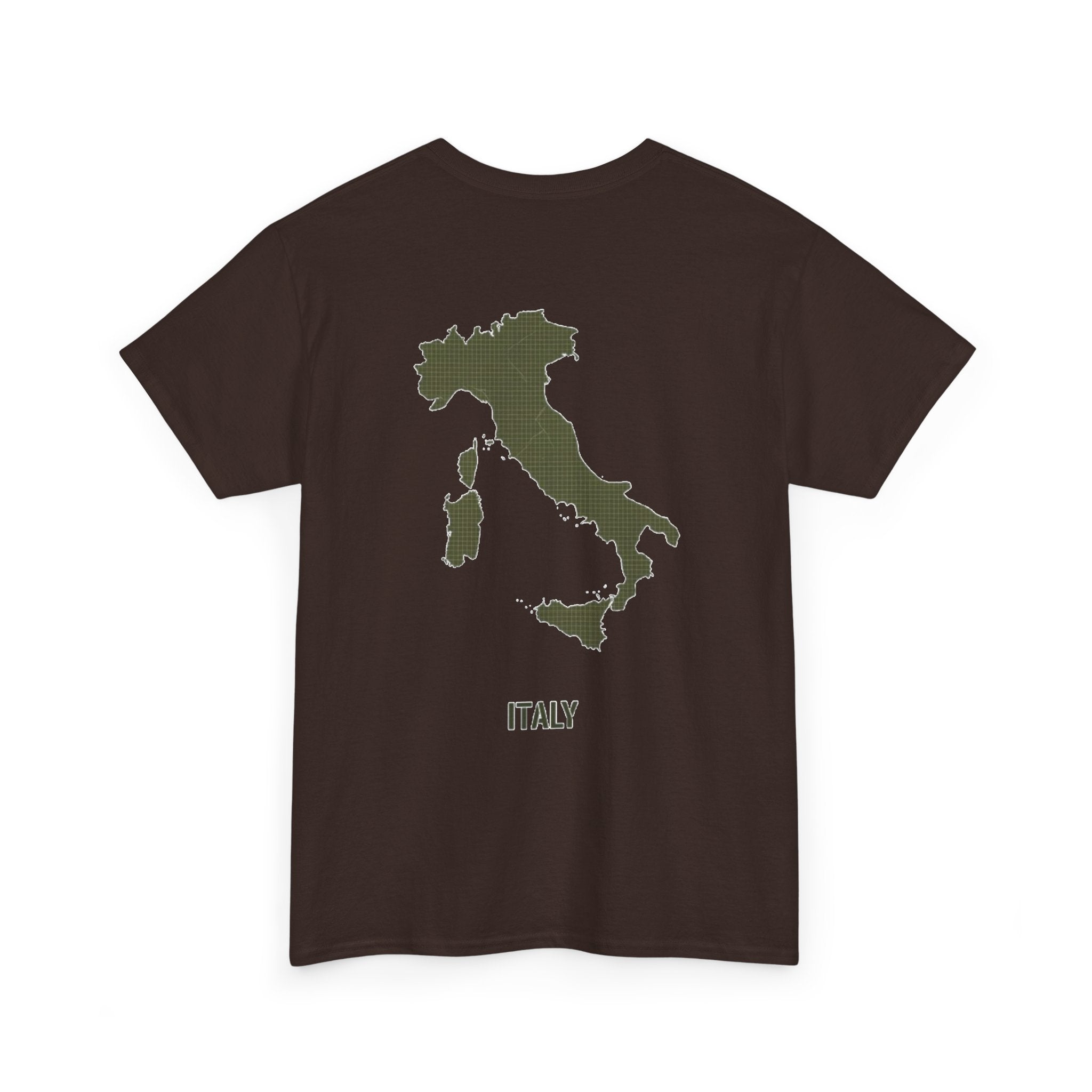 Italy Map T‑Shirt — Minimalist Travel Tee with 'Italy' Text