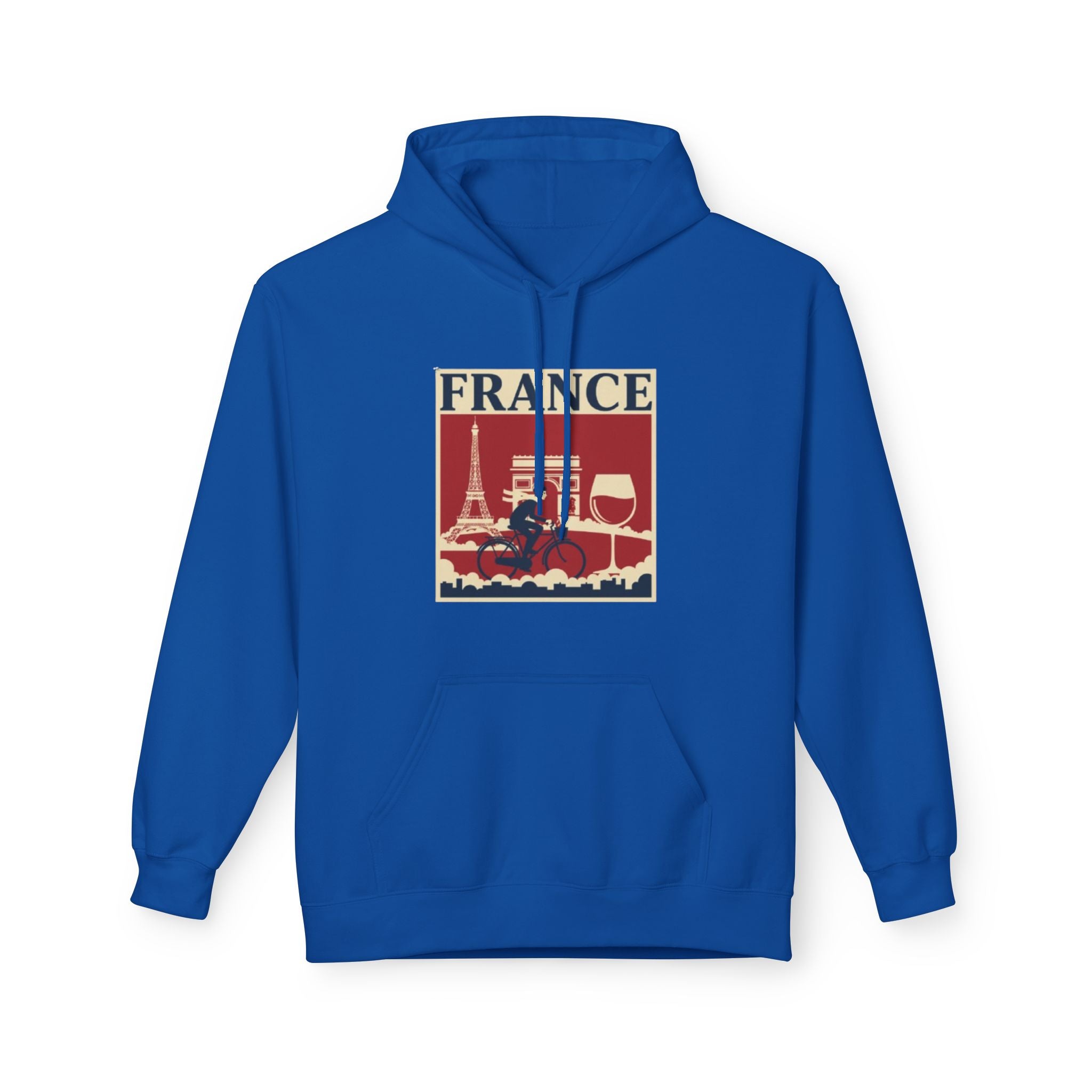 France Retro Travel Hoodie — Eiffel Tower Wine Vintage Paris Sweatshirt