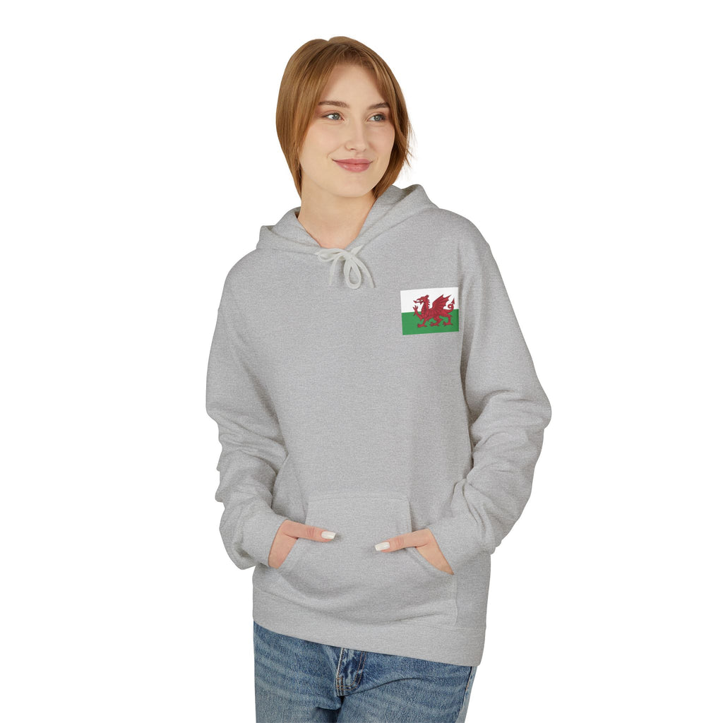 Welsh Dragon Drinking Beer Hoodie — Rugby Pub Fan Pullover