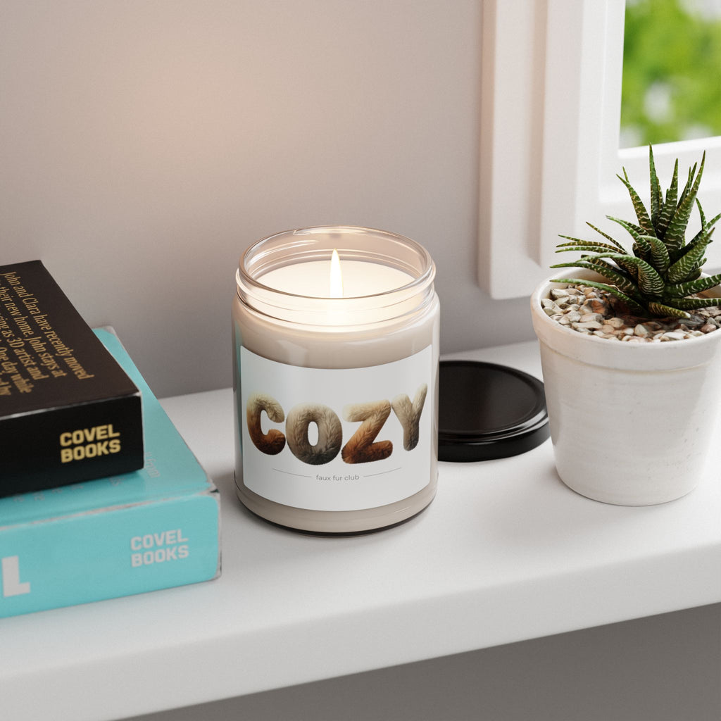 Cozy Faux-Fur Texture Candle, Scented Soy Jar