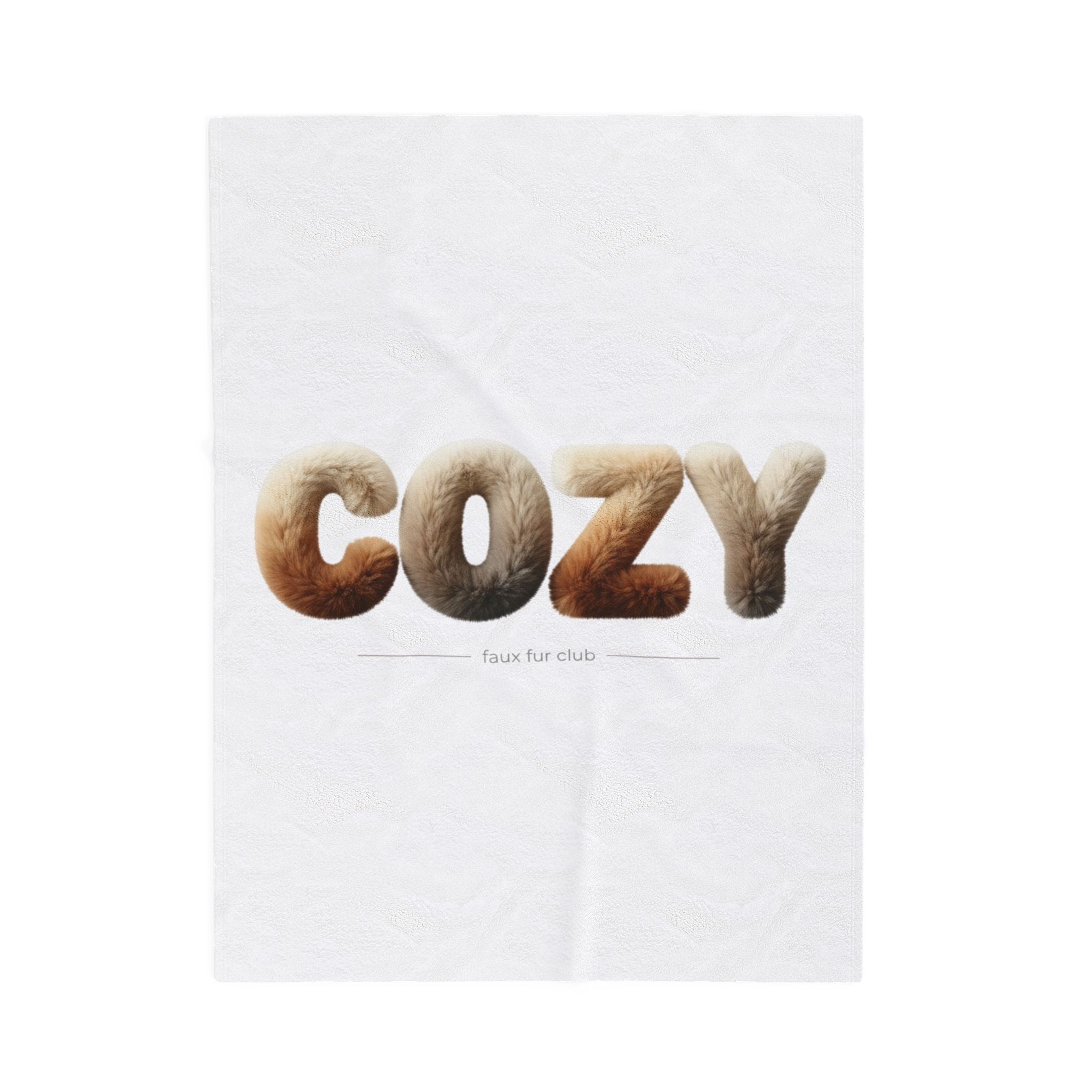 Cozy faux-fur texture blanket | velveteen plush, luxe-minimal neutral pattern