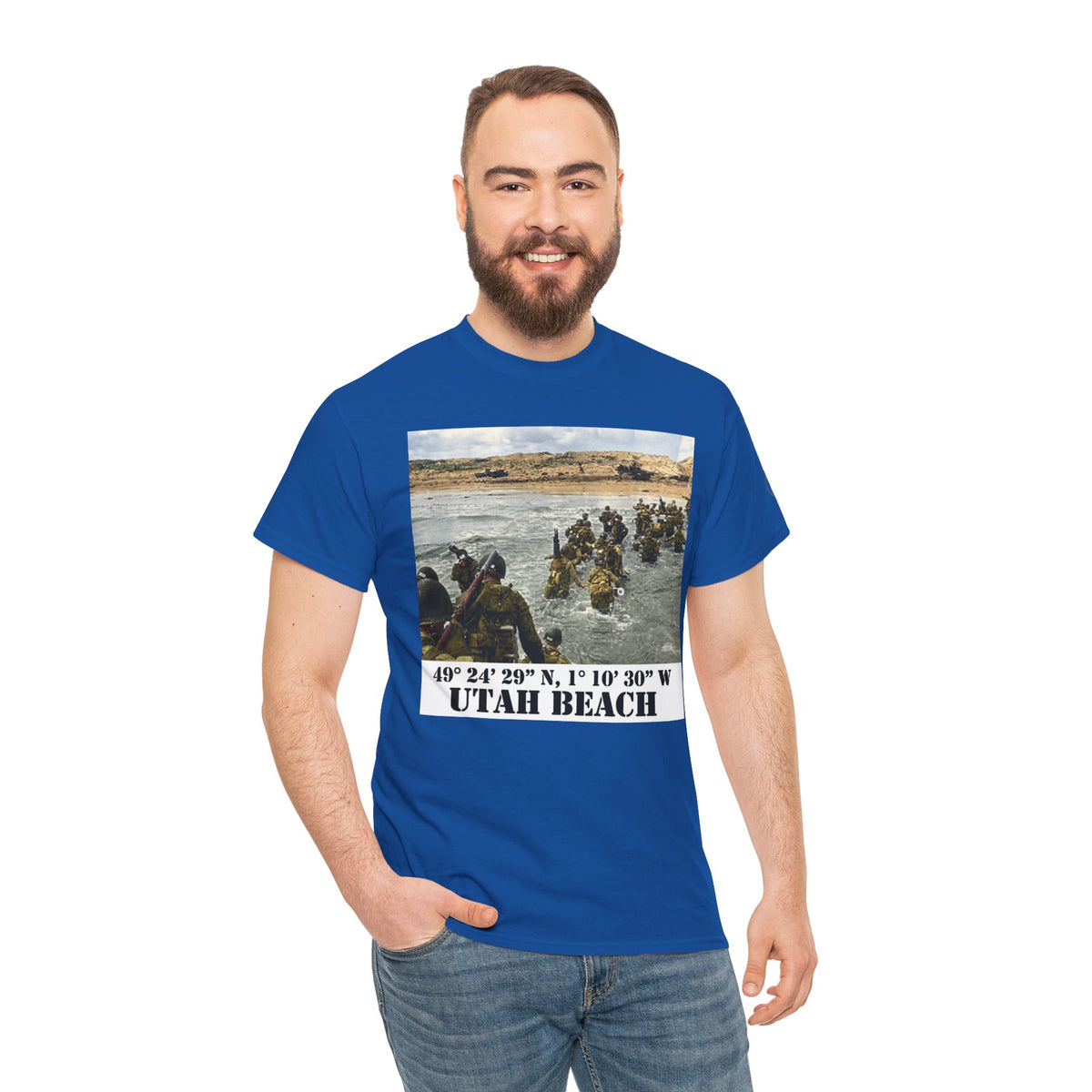 Utah Beach D-Day T-Shirt — Normandy 1944 Coordinates Tee — product image 12