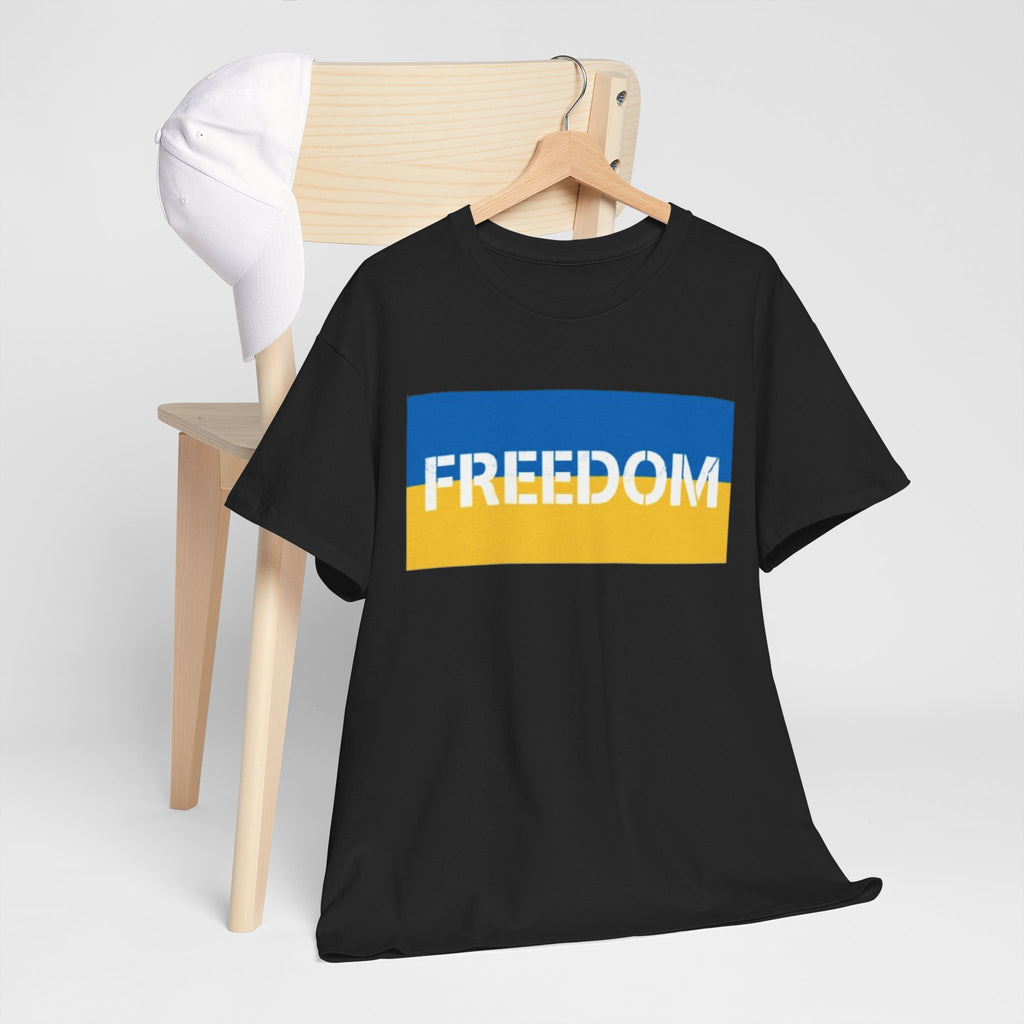 Freedom Flag T‑Shirt — Blue & Yellow Freedom Graphic Tee