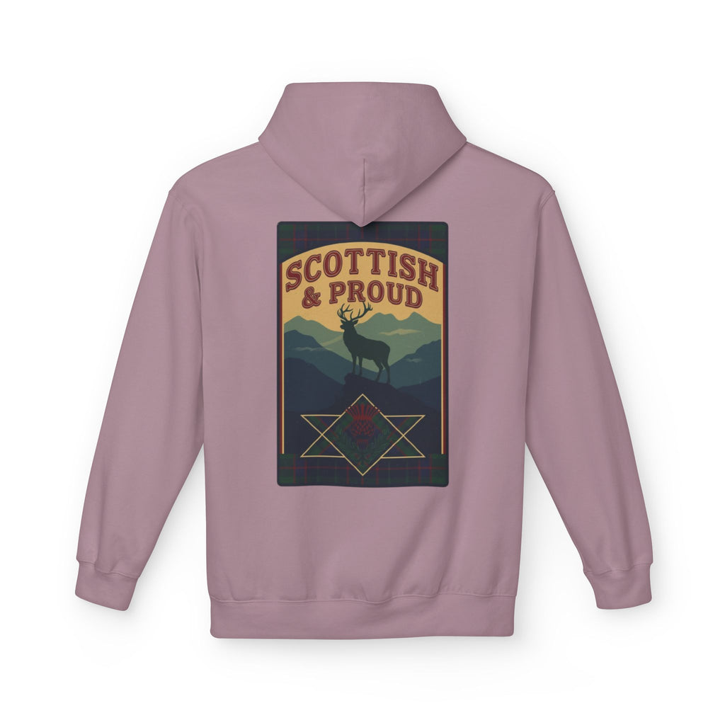 Scottish Hoodie — "Scottish & Proud" Vintage Stag Graphic Pullover