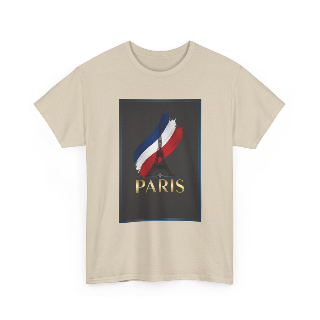 Paris Tricolor Graphic Tee — French Flag Brushstroke T-Shirt