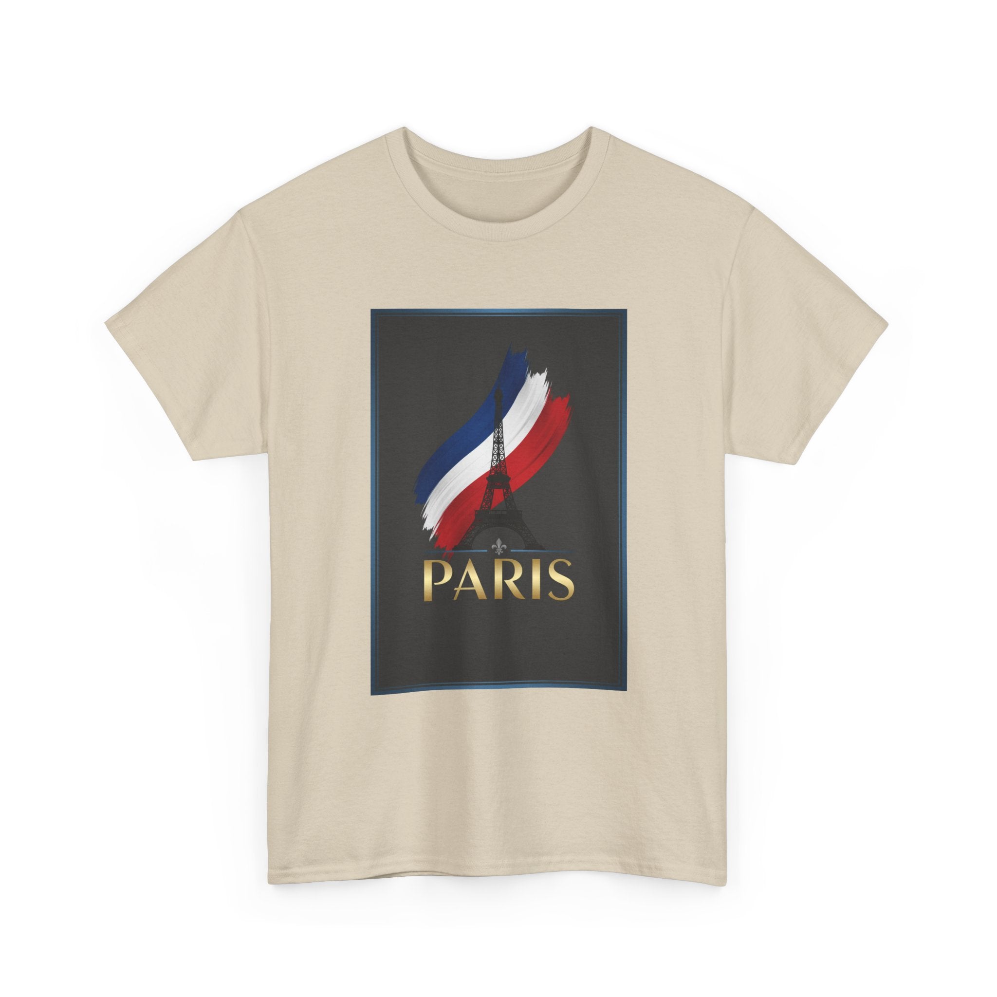 Paris Tricolor Graphic Tee — French Flag Brushstroke T-Shirt