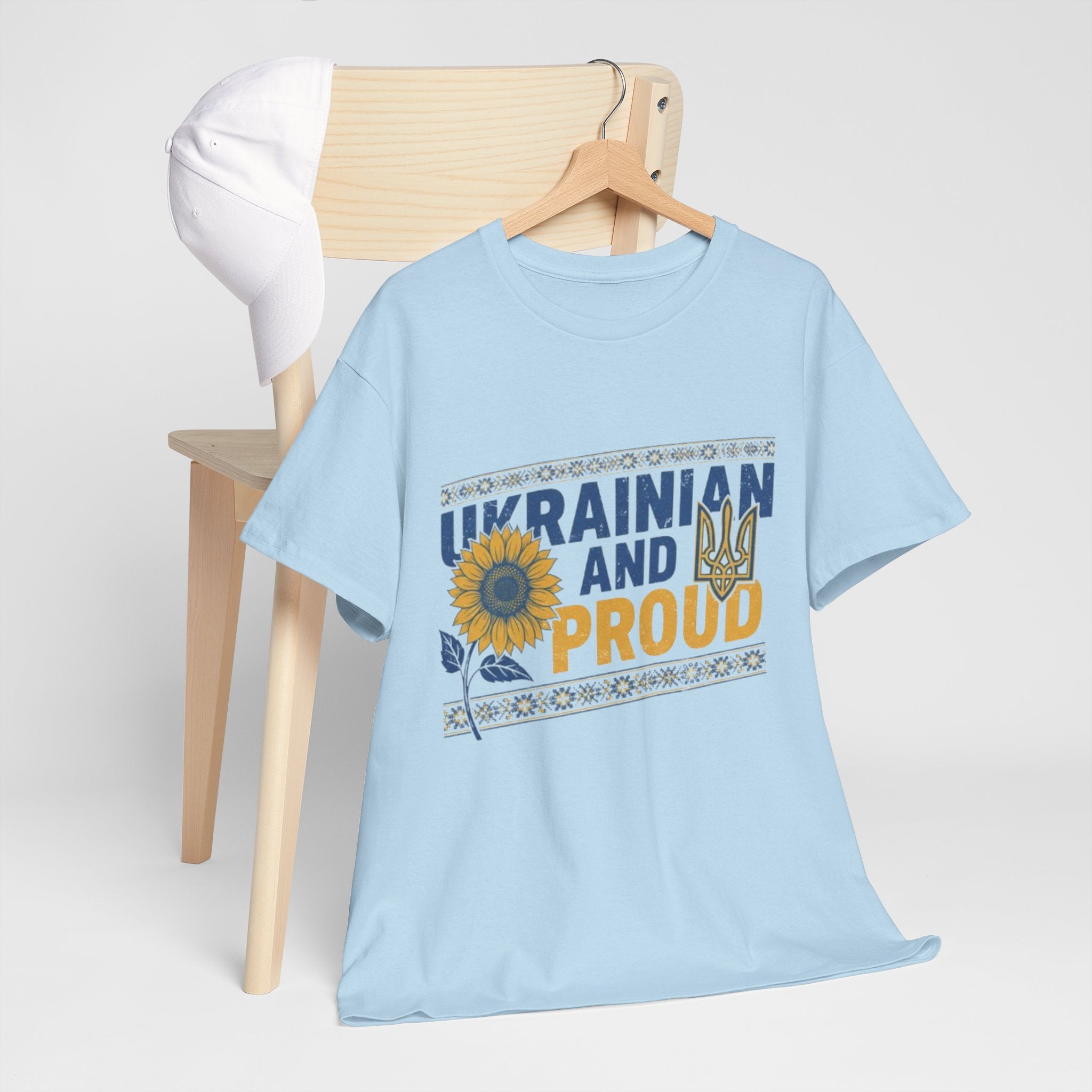 Ukrainian and Proud T-Shirt — Sunflower & Tryzub Patriotic Tee