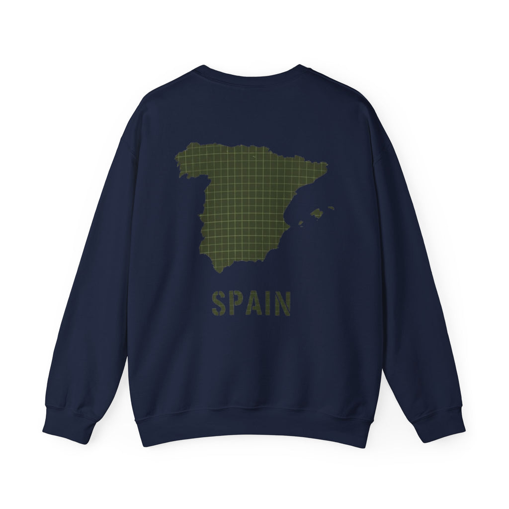 Spain Map Crewneck Sweatshirt — GALLUS Logo Travel Pullover