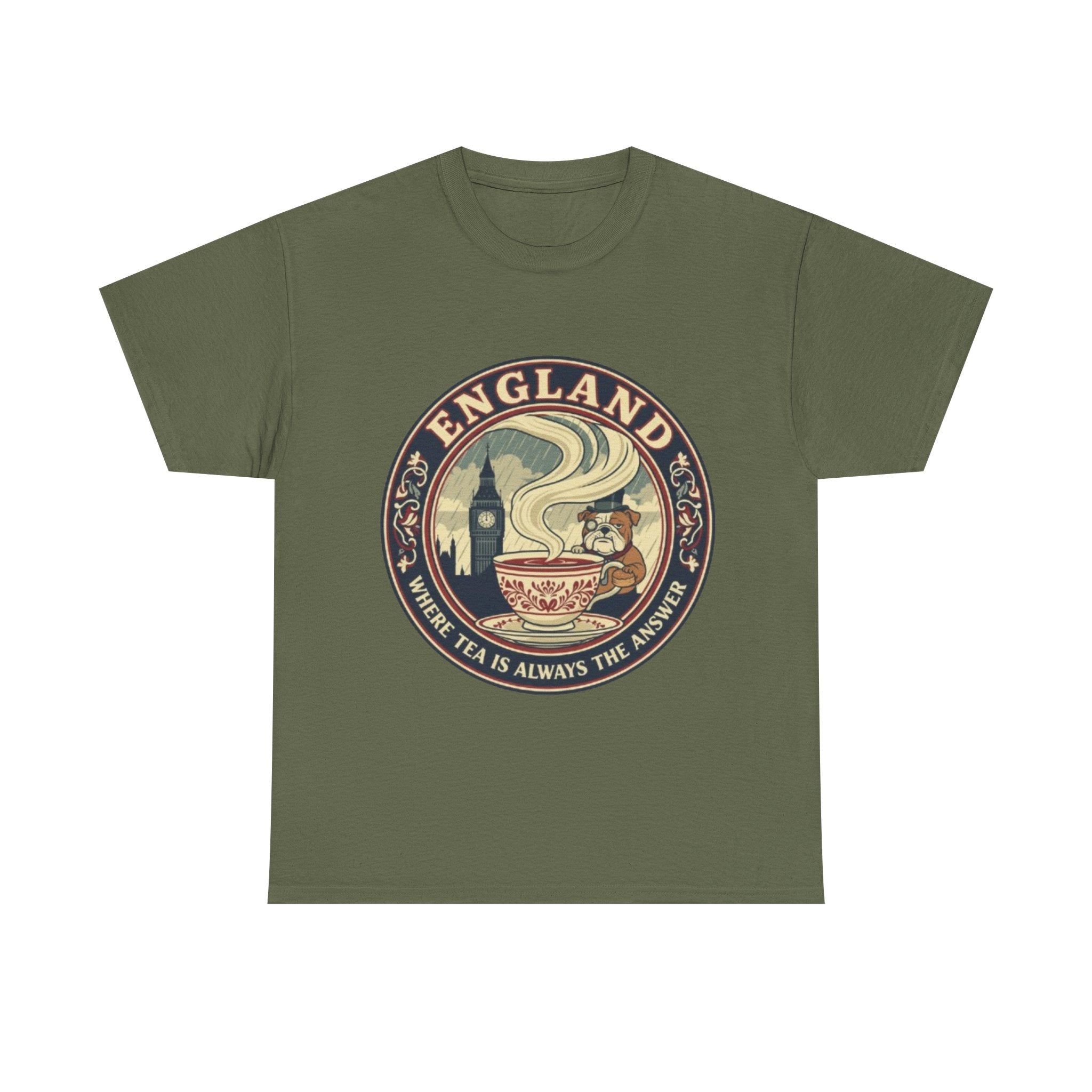 England Tea Vintage Graphic Tee — "Where Tea Is Always The Answer"