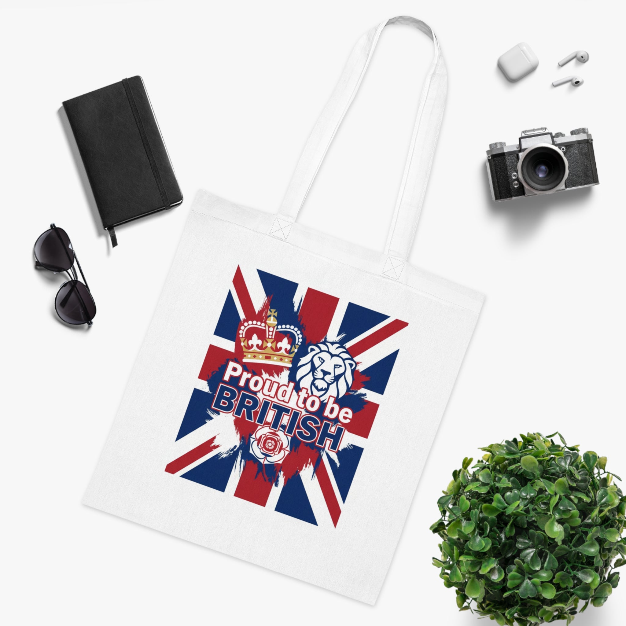 British Flag Tote Bag – "Proud to be British" Cotton Shopping Tote