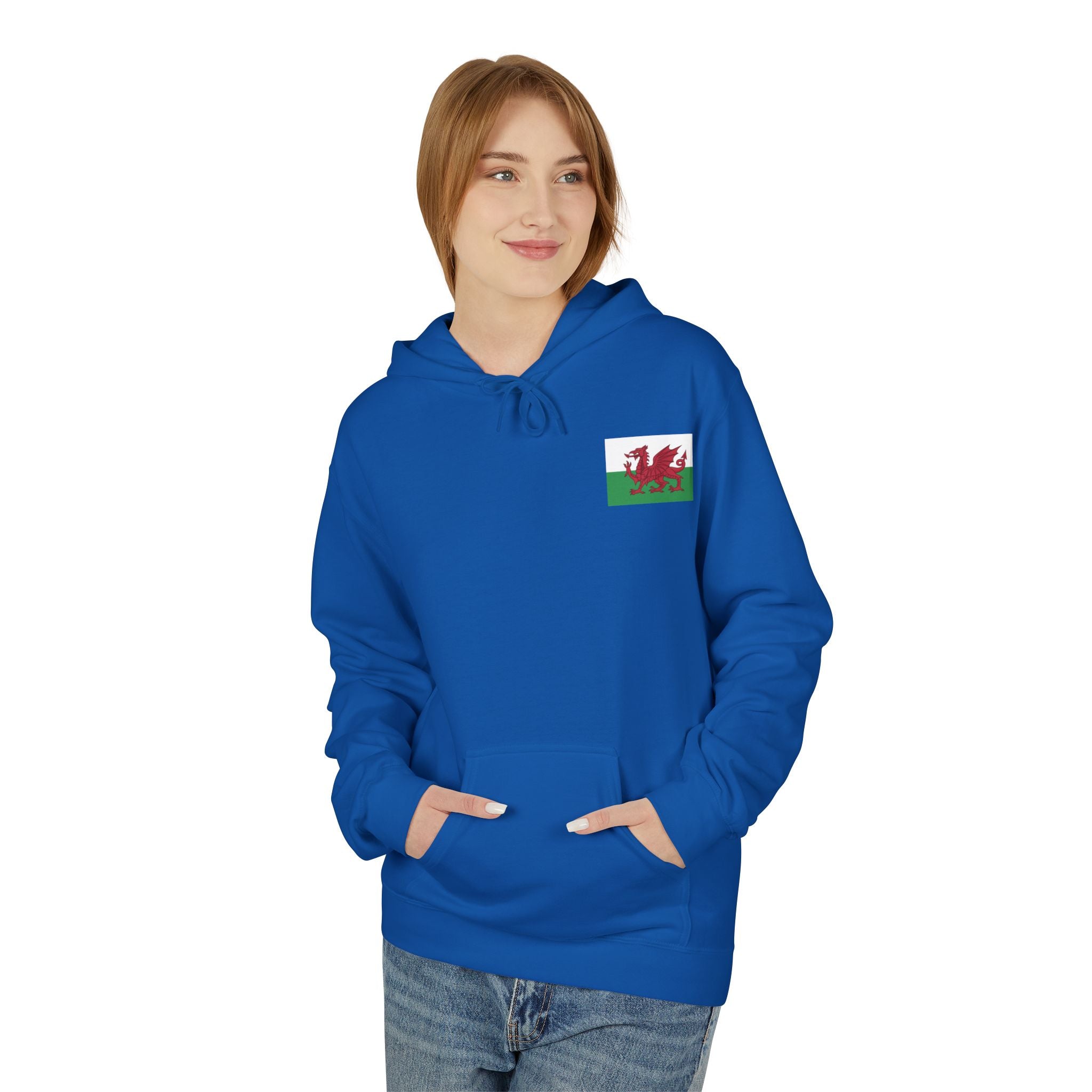 Welsh Dragon Drinking Beer Hoodie — Rugby Pub Fan Pullover